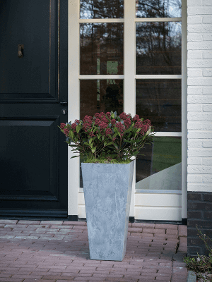 Tall Plant Pot Artstone - H49cm - Grey - Indoor & Outdoor- Eco Friendly