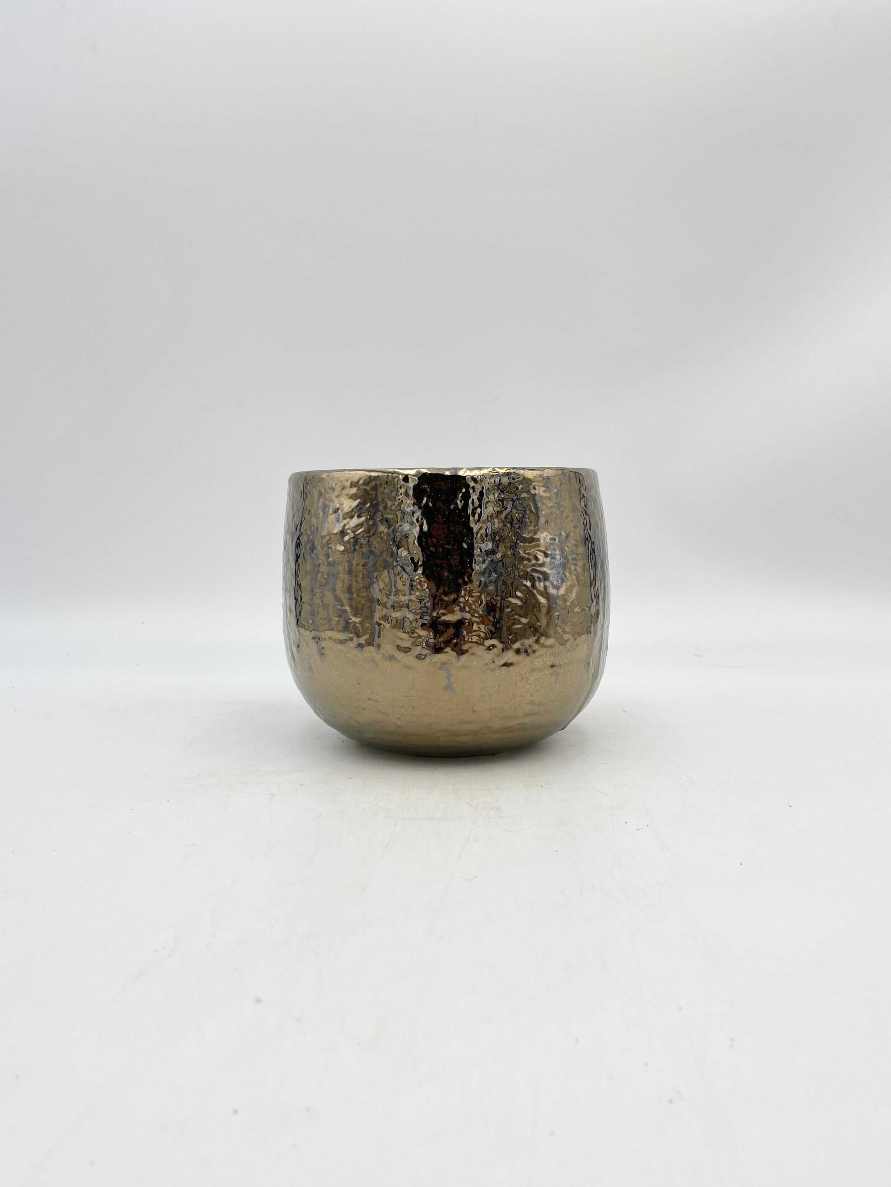 Yvette Indoor Ceramic Plant Pots, Gold, Handmade