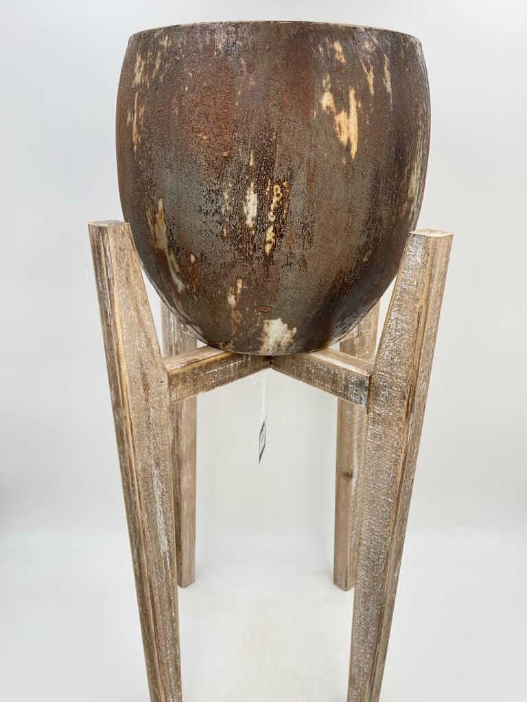 Ascot Wood Plant Stand, Light Brown, H38cm