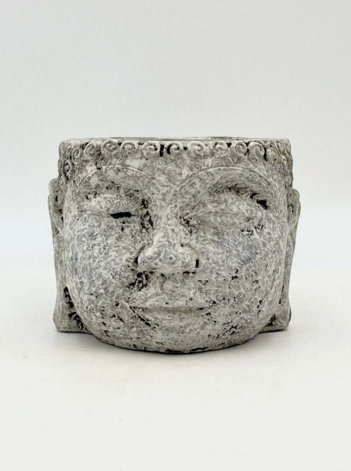 Buddha Grey Indoor Plant Pot, D13cm, Handmade