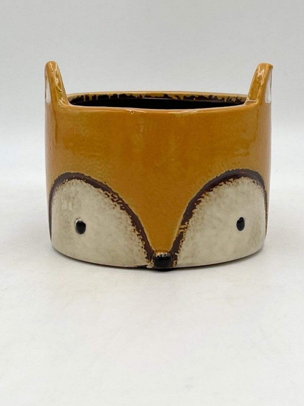 Ceramic Fox Houseplant Pots, D12cm, Handmade