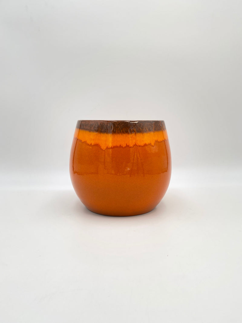 Charlotte Ceramic Plant Pot, Orange