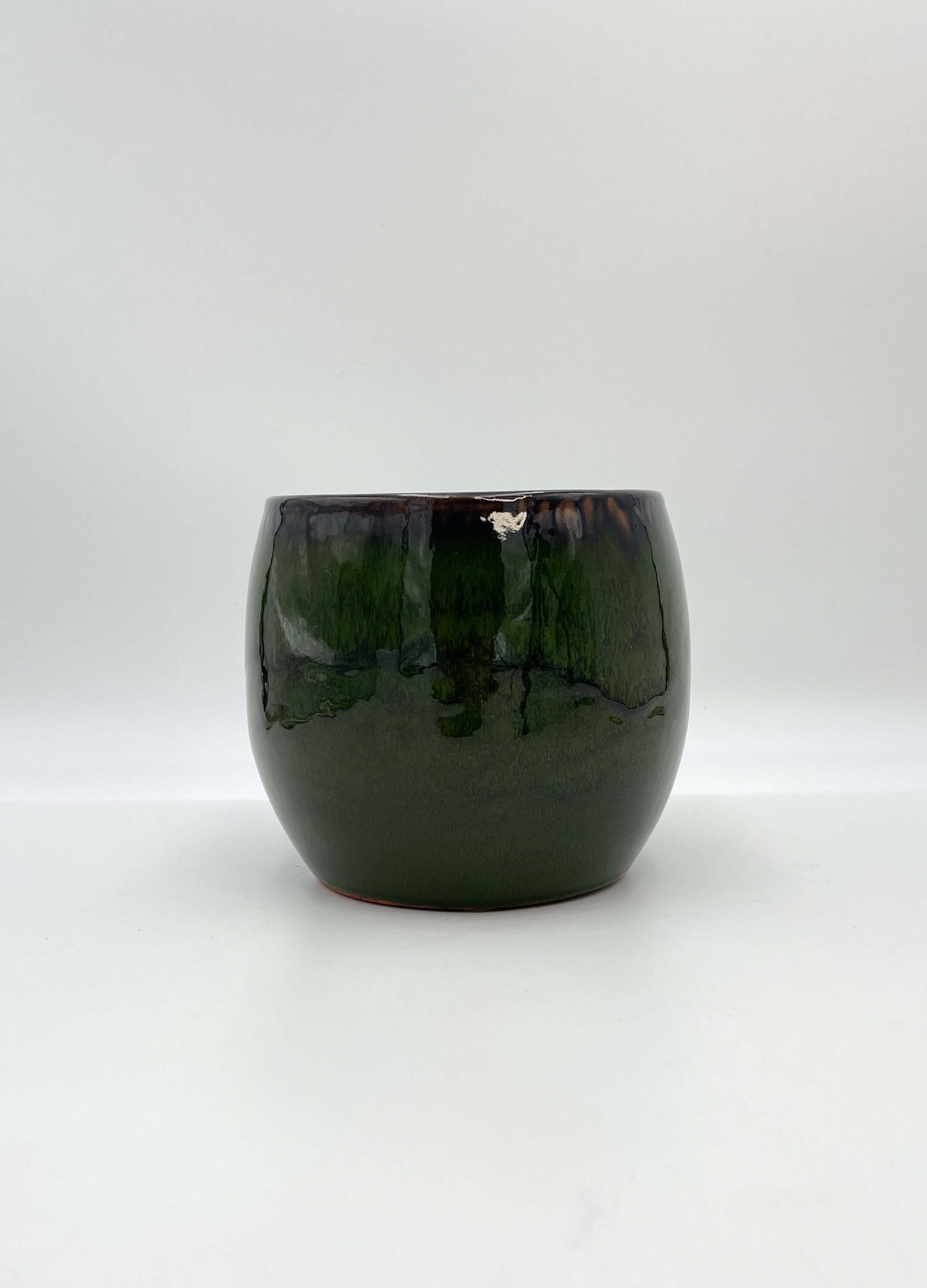 Charlotte, Retro Ceramic Plant Pots, Emerald Green, Indoor Plant Pot in Multiple Sizes