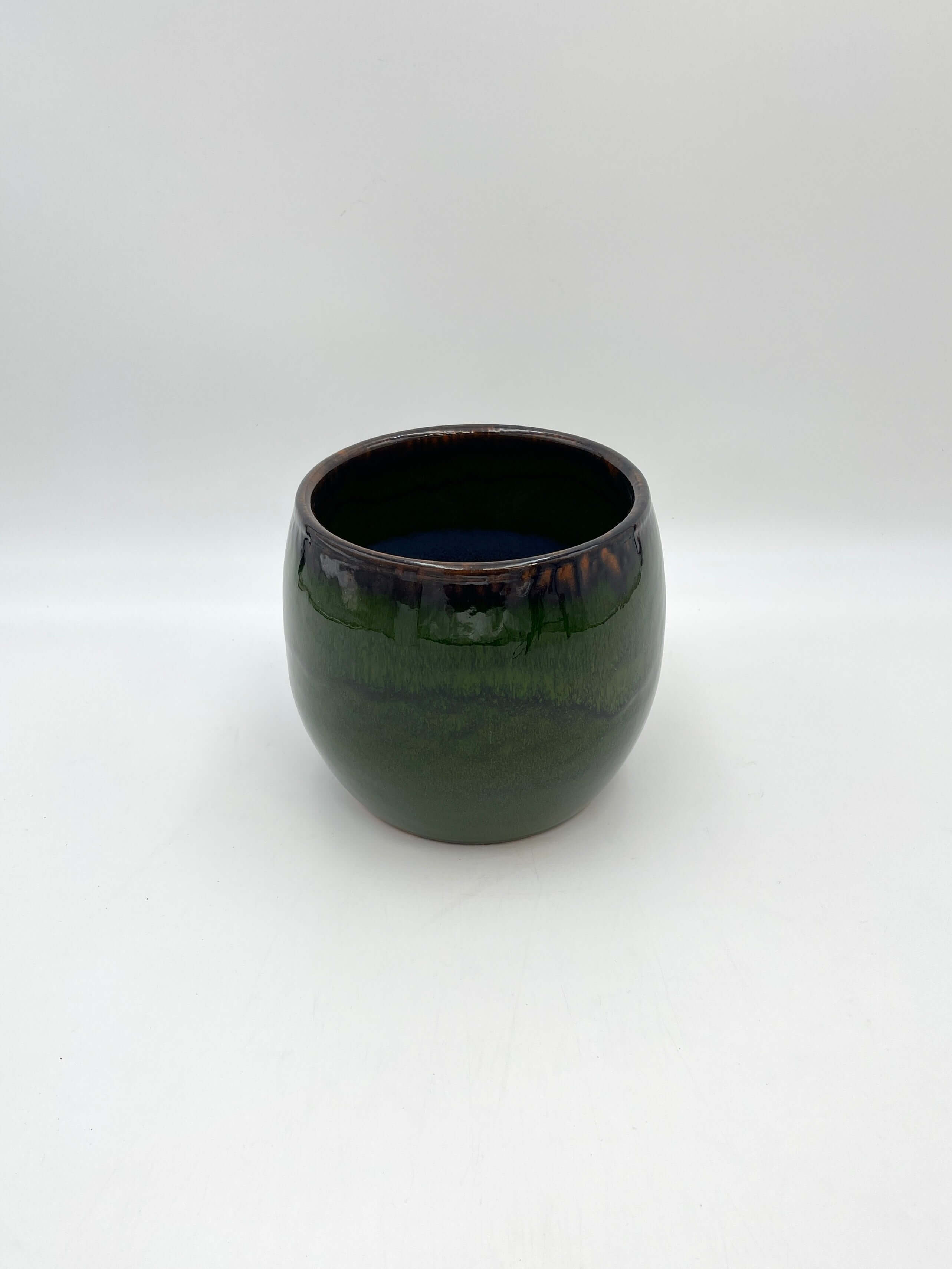 Charlotte, Retro Ceramic Plant Pots, Emerald Green, Indoor Plant Pot in Multiple Sizes