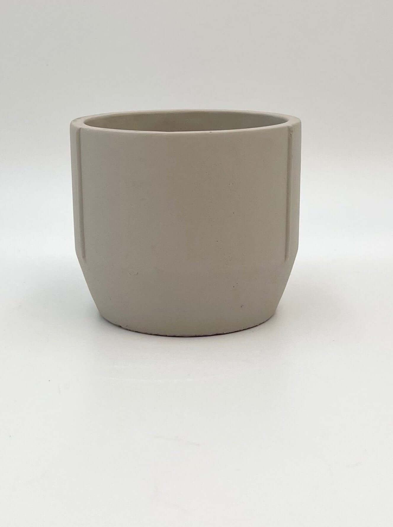Concrete Plant Pot, Pale Grey, D13cm