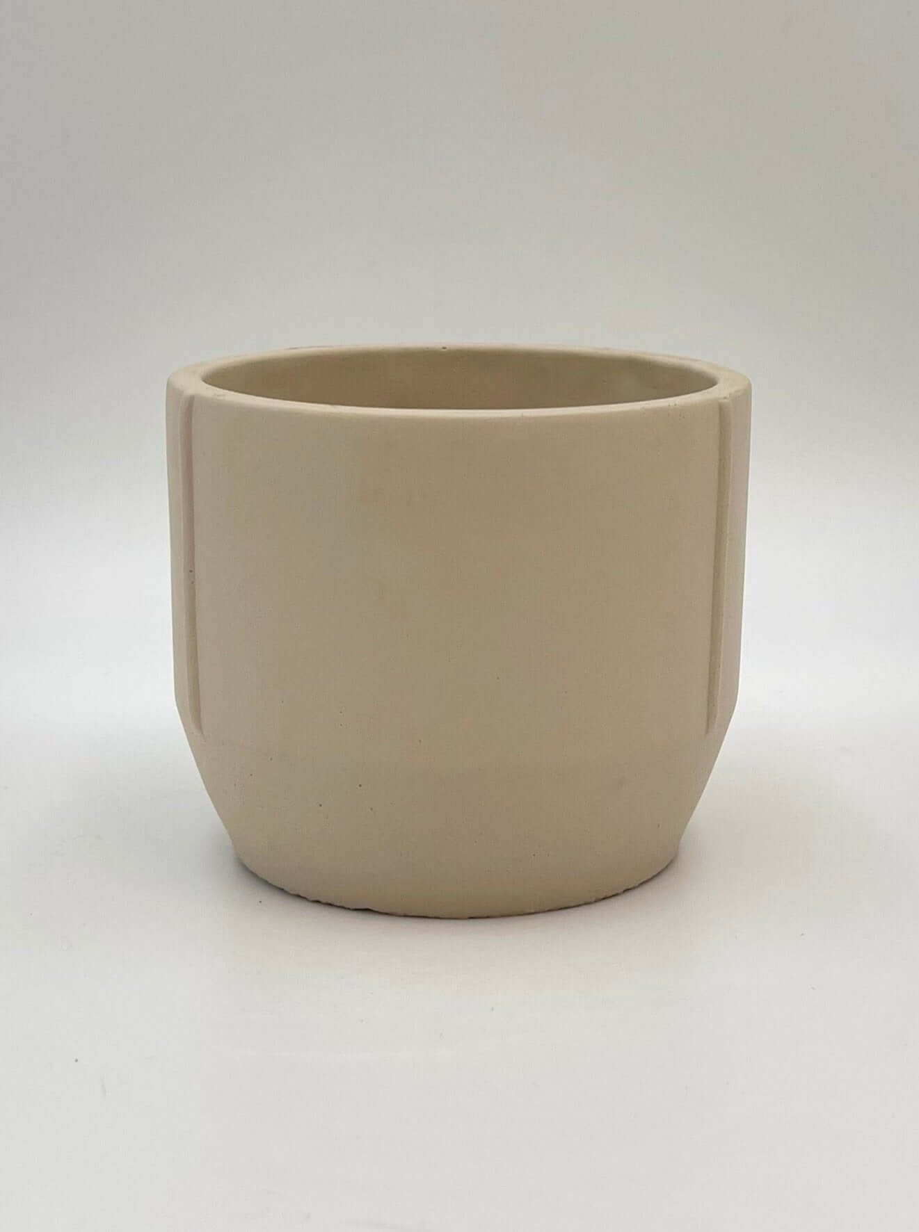 Concrete Plant Pot, Beige, D13cm