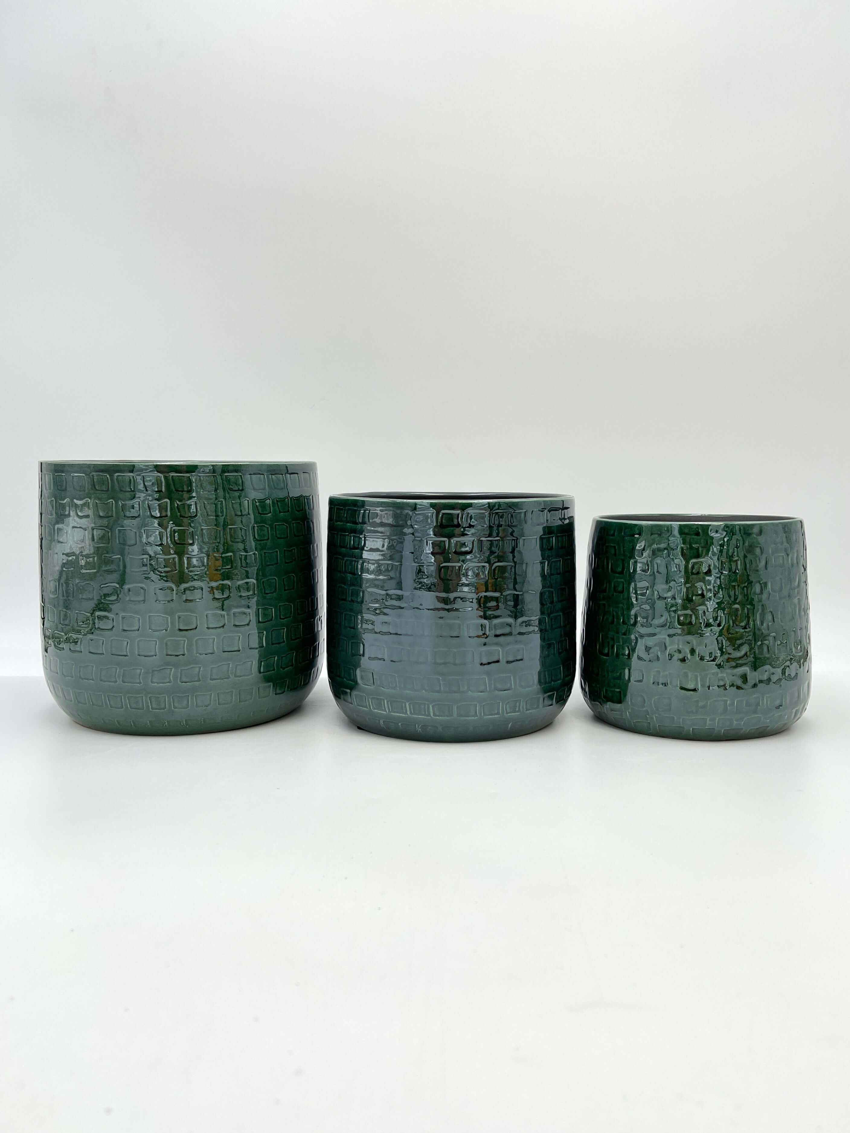 Emerald Floyd Ceramic Plant Pots, Green, Indoor Plant Pot in Multiple Sizes
