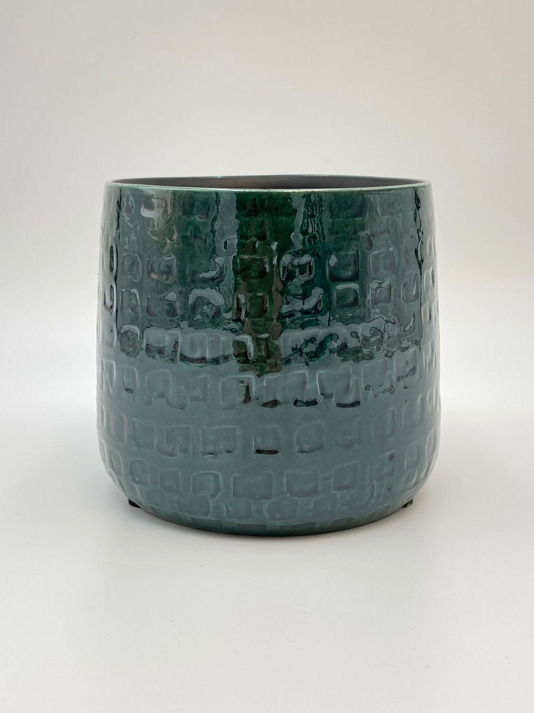 Emerald Floyd Ceramic Plant Pots, Green, Indoor Plant Pot in Multiple Sizes