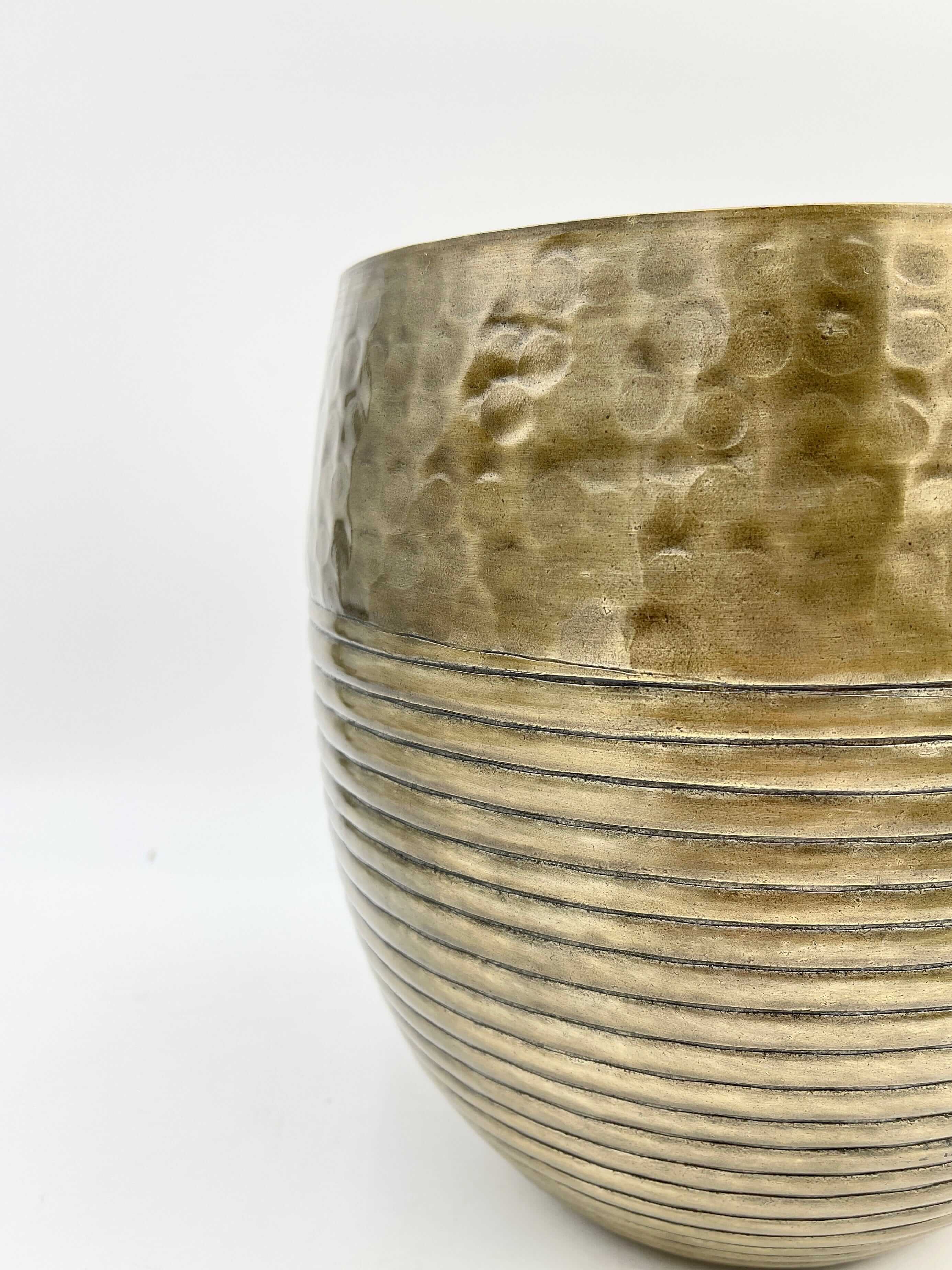 Fabio Metal Plant Pots, Brass Antique, XL Pots, House Plant Pot in Multiple Sizes