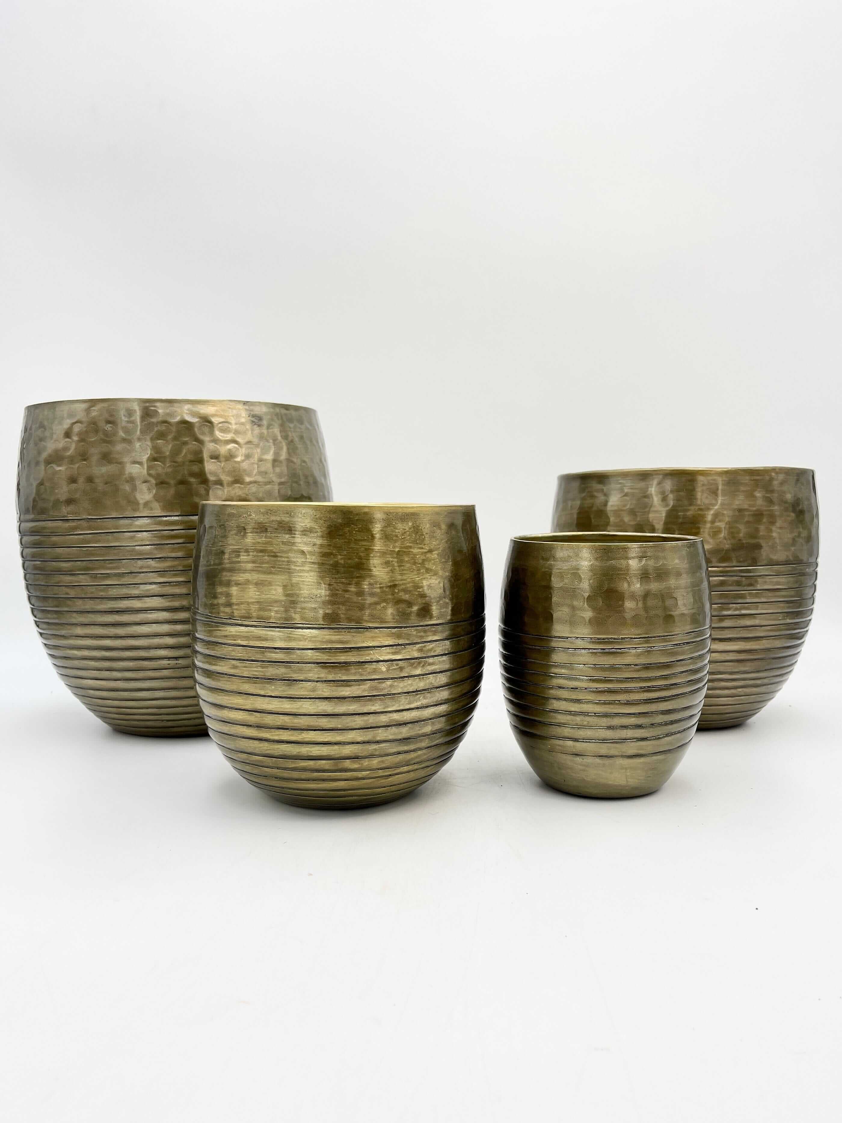 Fabio Metal Plant Pots, Brass Antique, XL Pots, House Plant Pot in Multiple Sizes