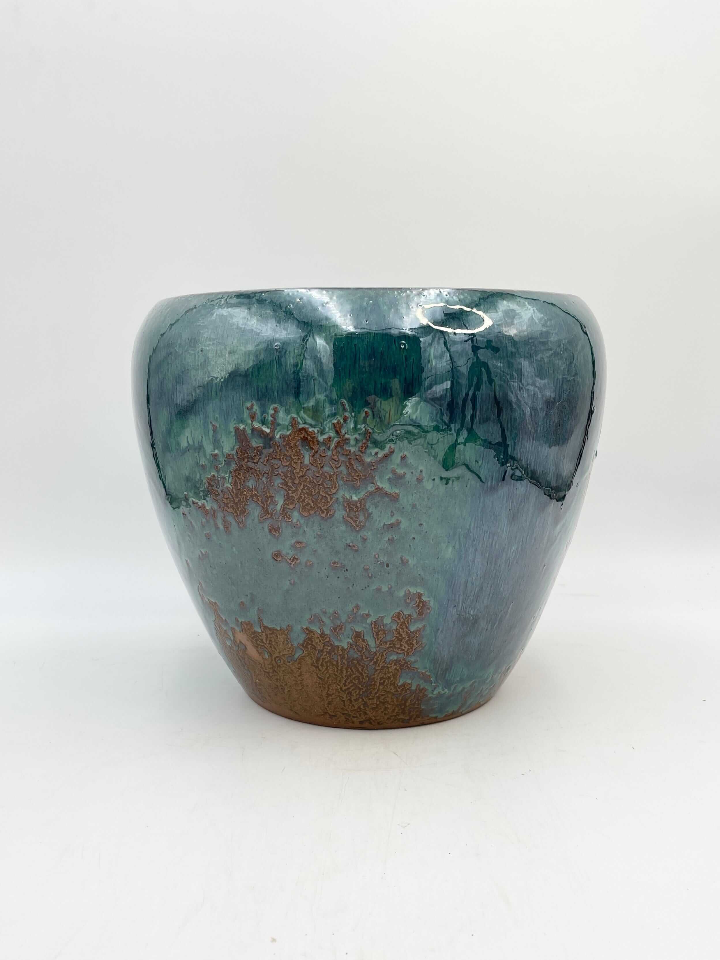 Handmade Mystic Ceramic Indoor, Outdoor Pots, Turquoise, 32cm - 43cm Plant Pot