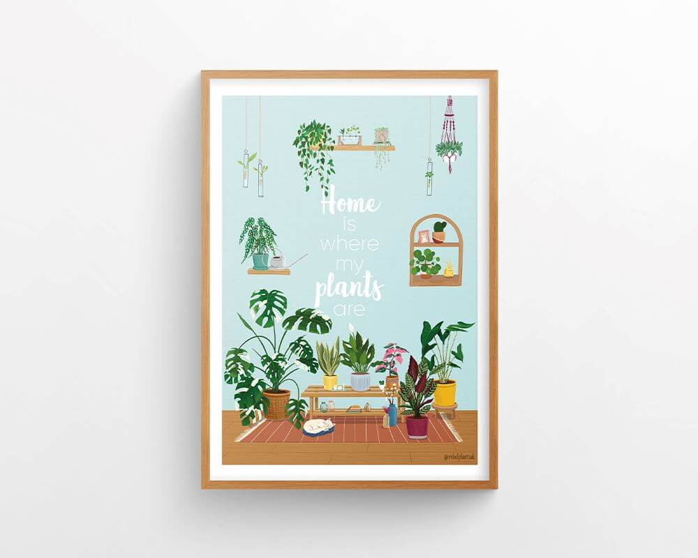 Houseplant Print, A3, A4, A6 Size, Plant Wall Art