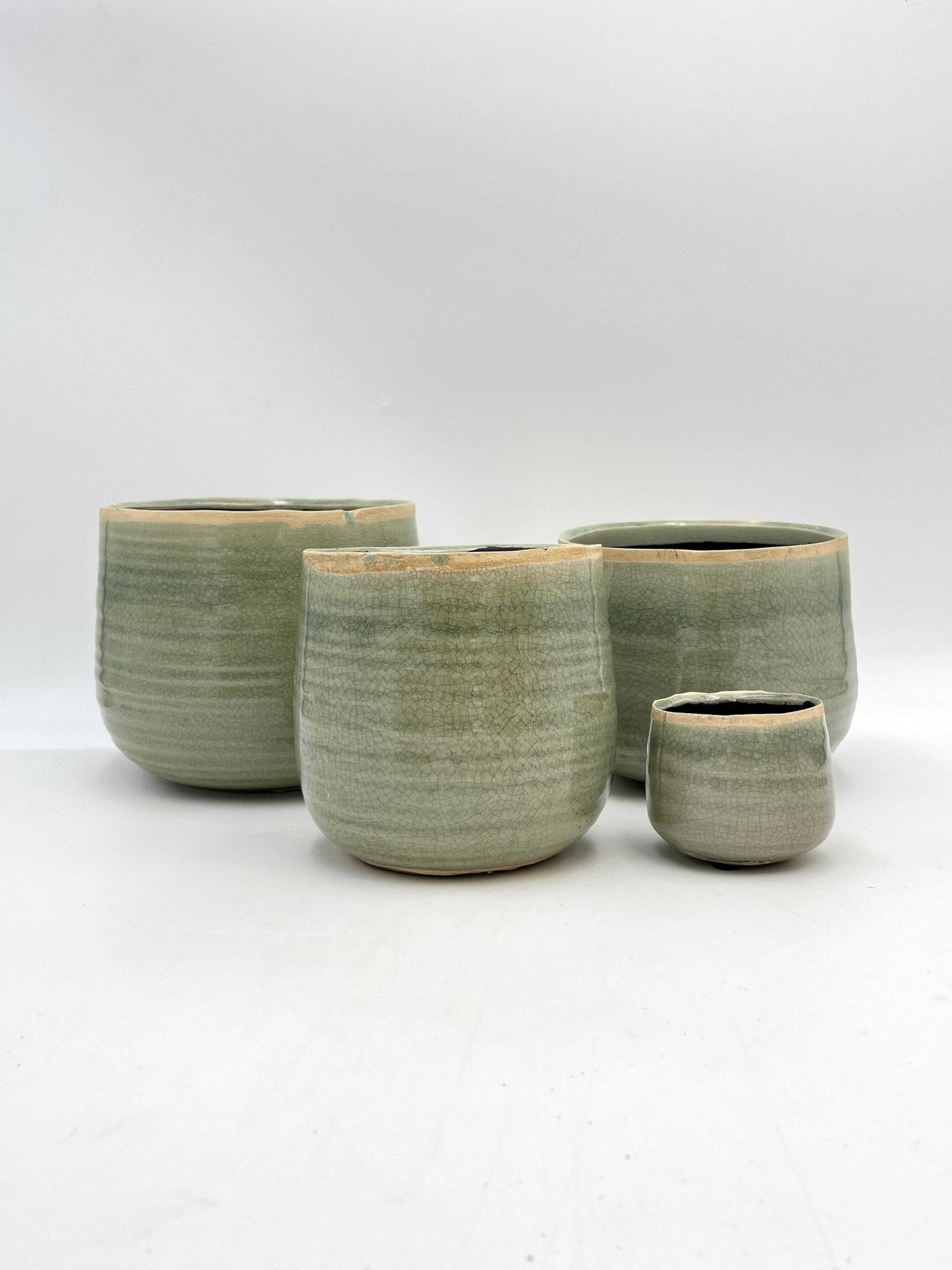 Iris Ceramic Plant Pots, Mint, Houseplant Pot in Multiple Sizes