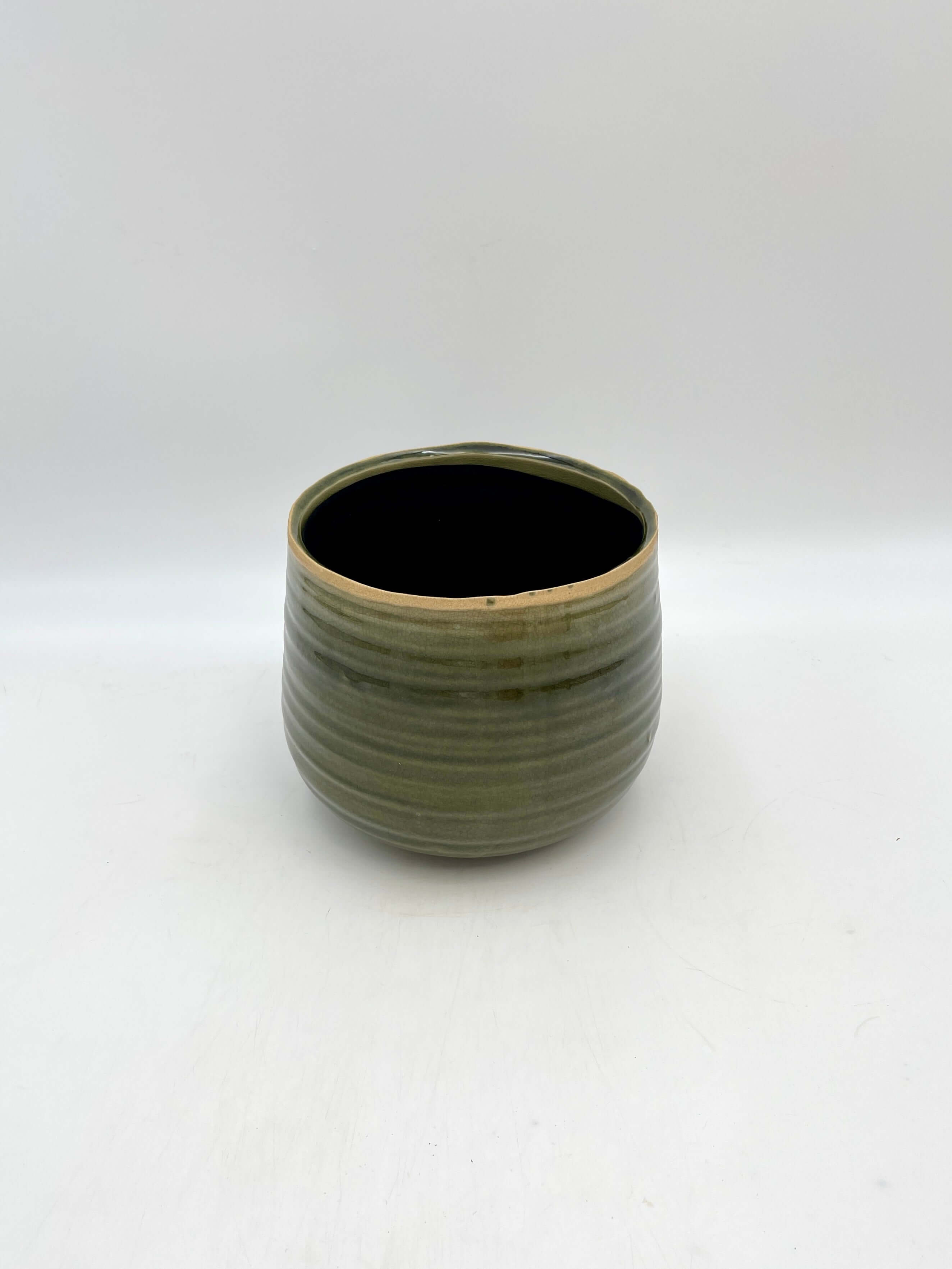 Iris Ceramic Pots, Moss Green, Handmade House Plant Pot in Multiple Sizes