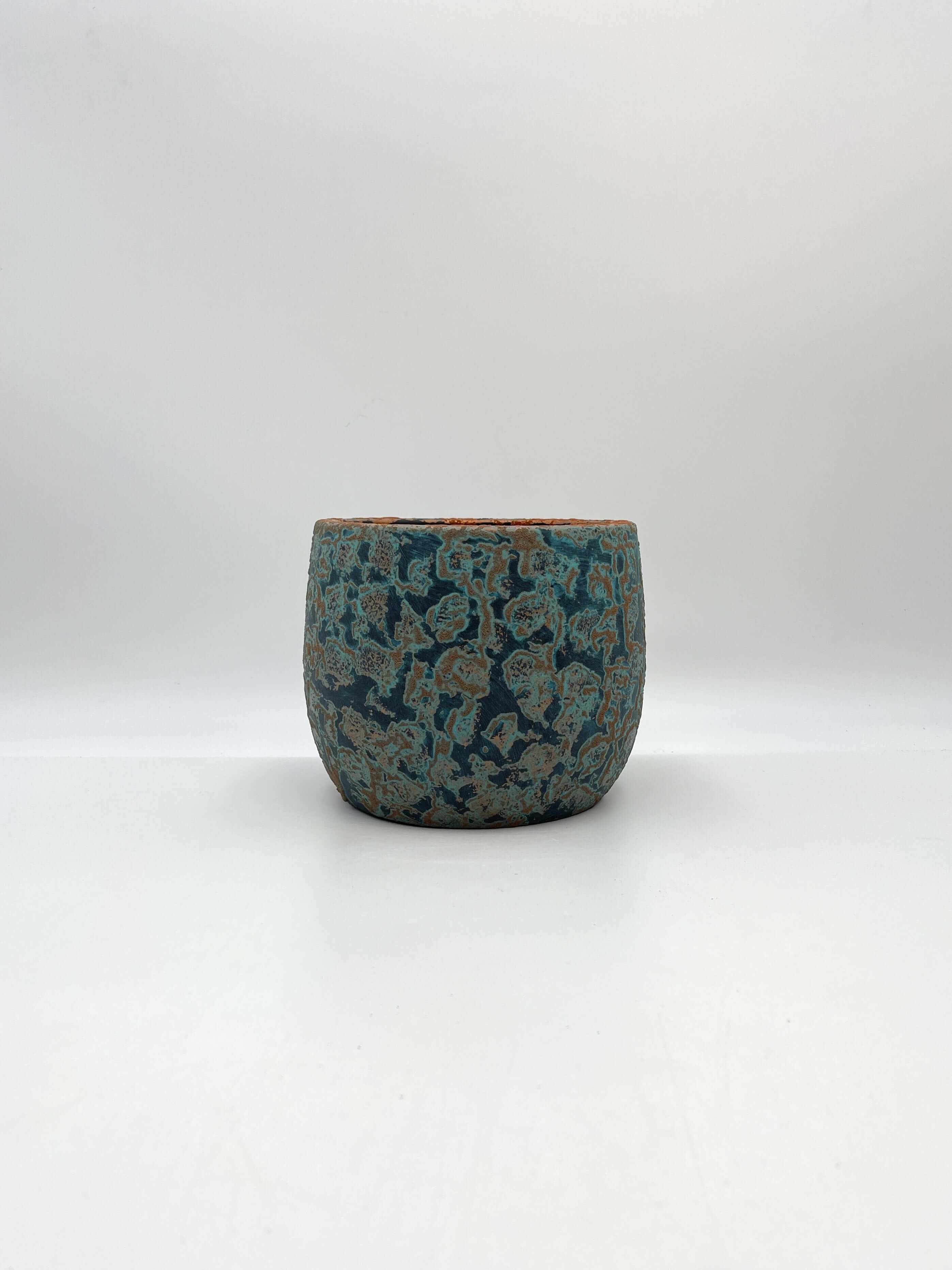 Islay Handmade Plant Pots, Blue Copper, Indoor Plant Pot in Multiple Sizes