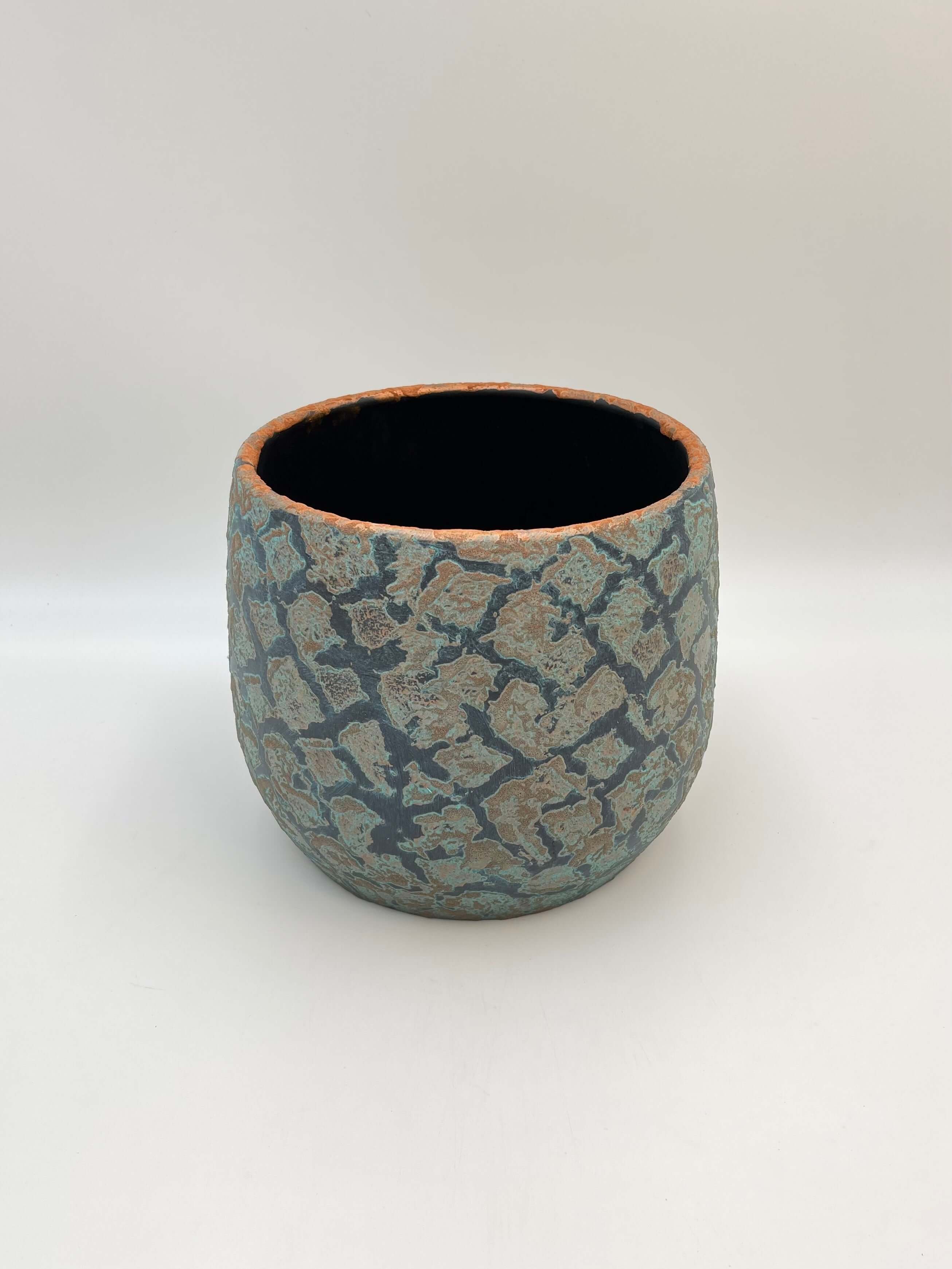 Islay Handmade Plant Pots, Blue Copper, Indoor Plant Pot in Multiple Sizes