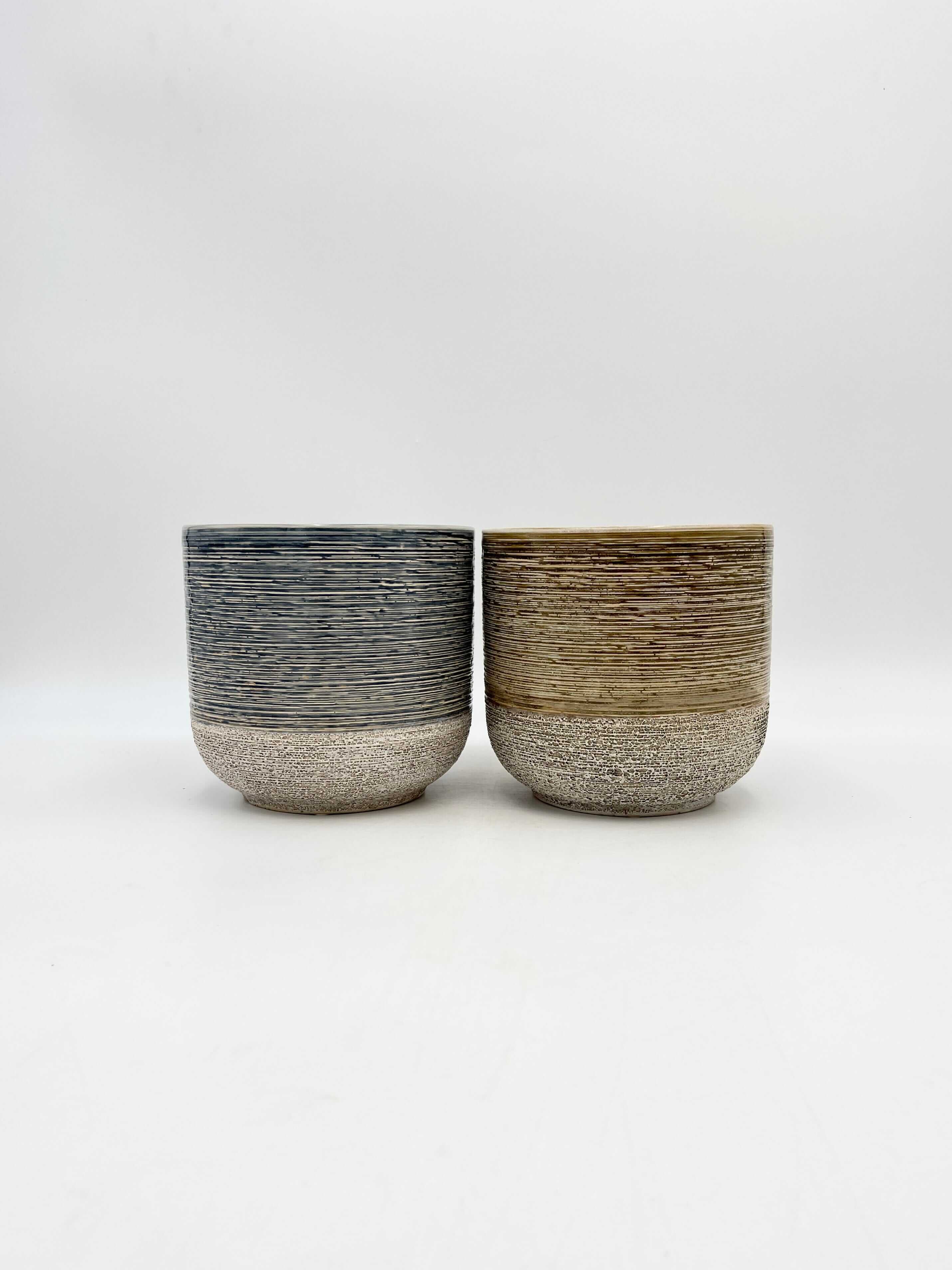 Issa Plant Pot, Blue, D18cm, Handmade
