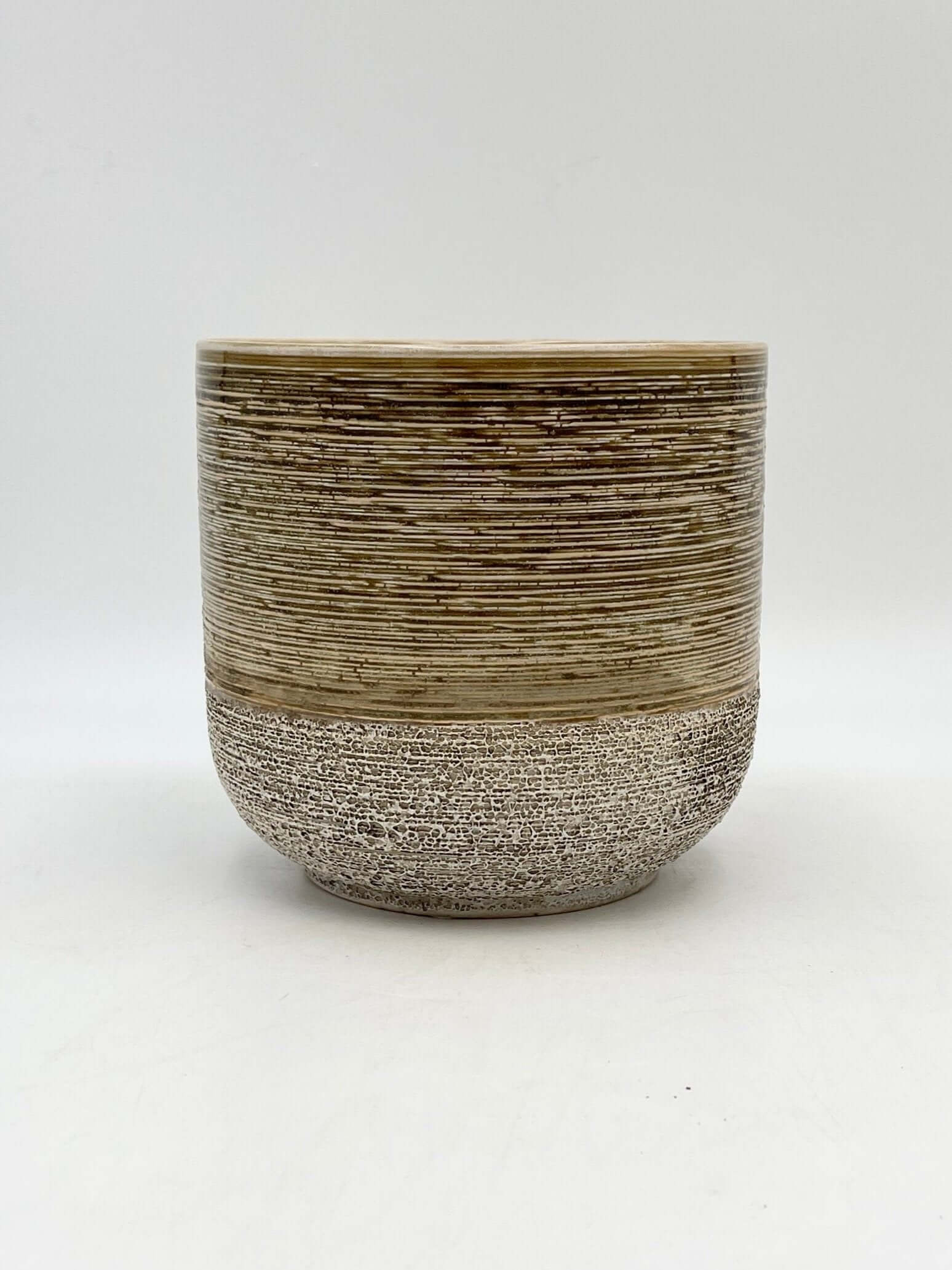 Issa Plant Pot, Yellow, D18cm, Handmade