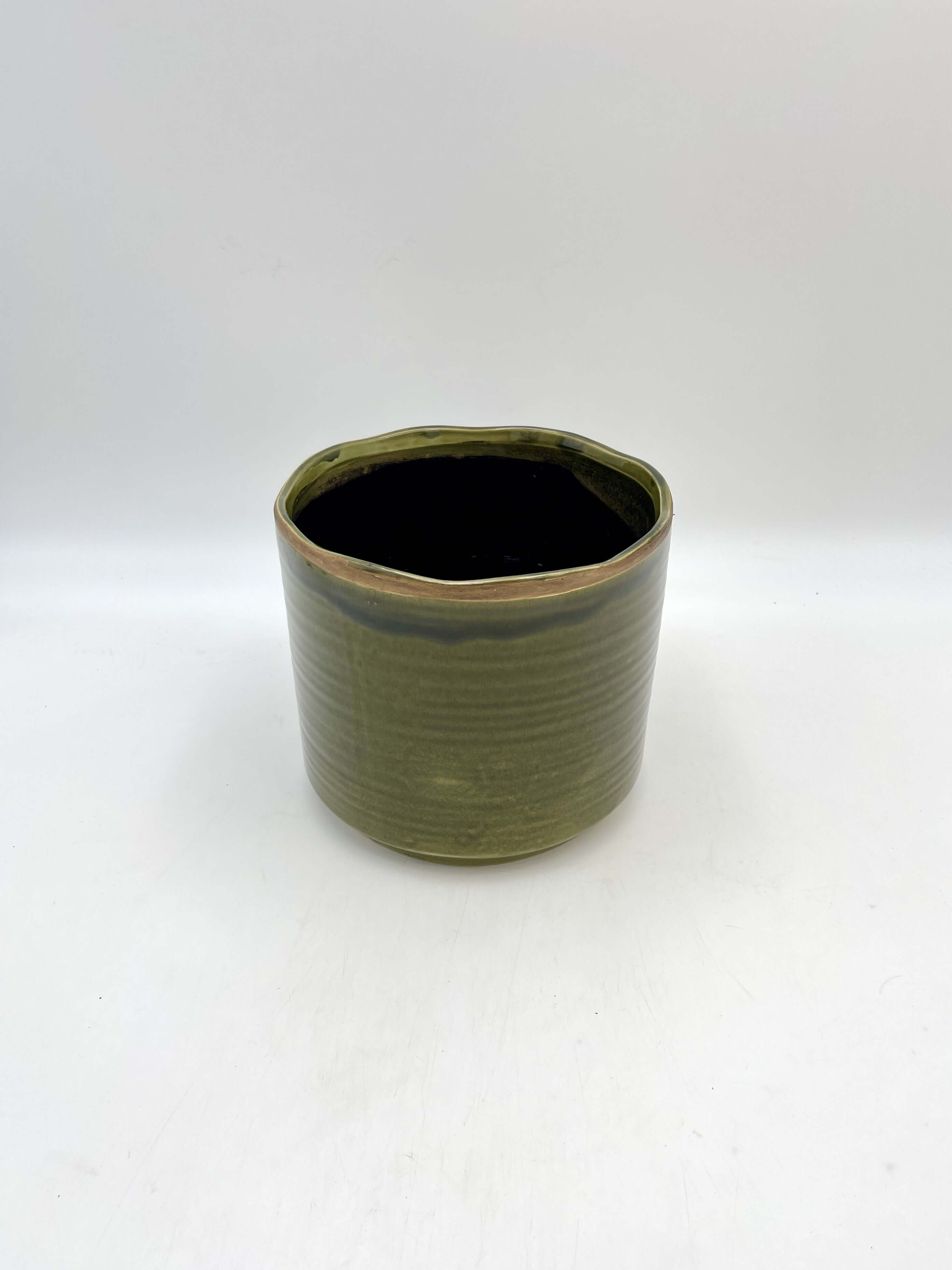 Jordy Ceramic Plant Pots, Handmade, Forest Green