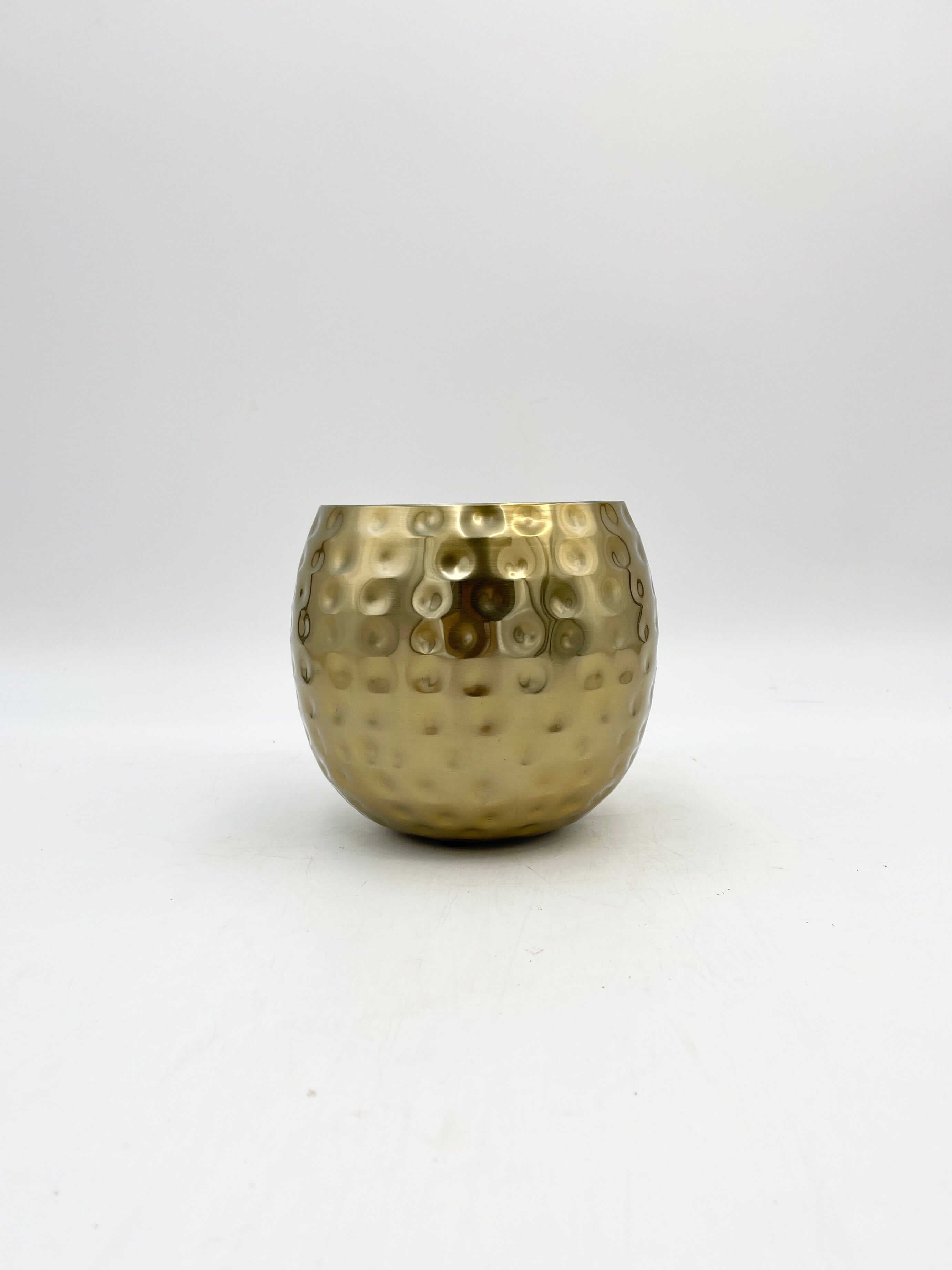 Kody Indoor Metal Pots, Gold, Handmade