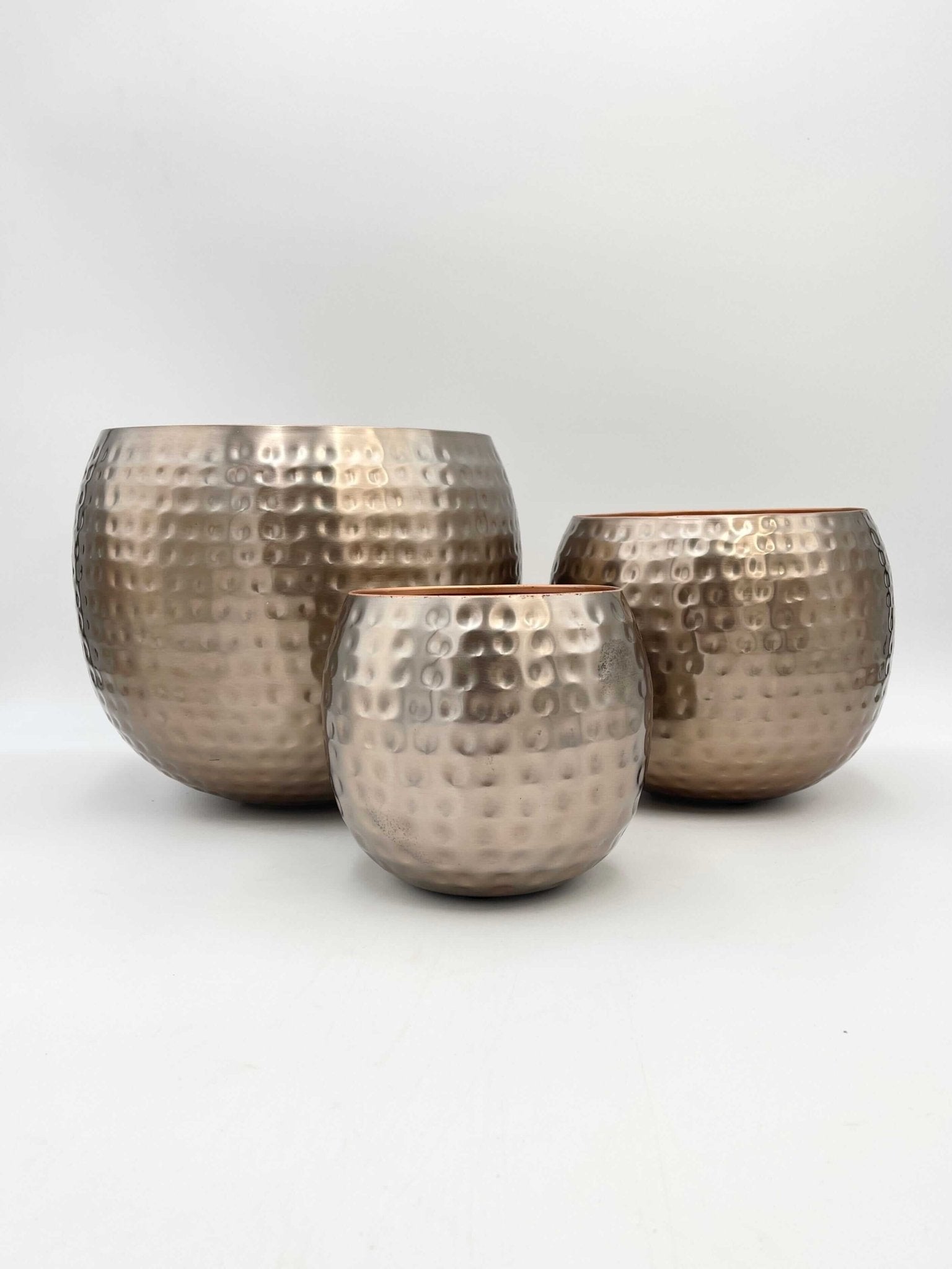 Kody Indoor Metal Pots, Rose Gold, Handmade