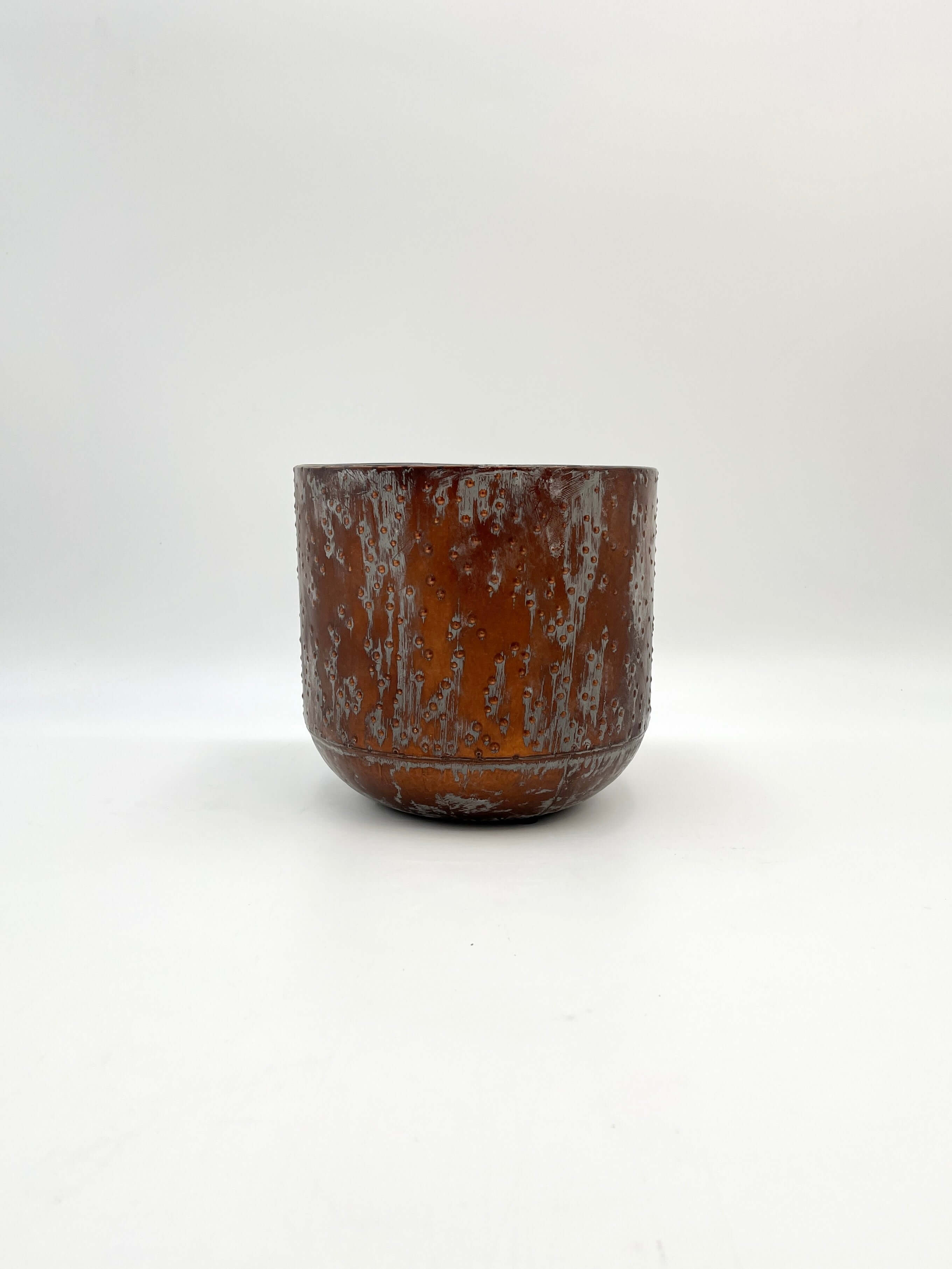Lian Metal Plant Pot, Copper Black, Handmade