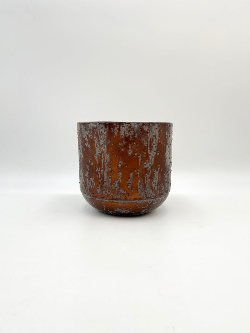 Lian Metal Plant Pot, Copper Black