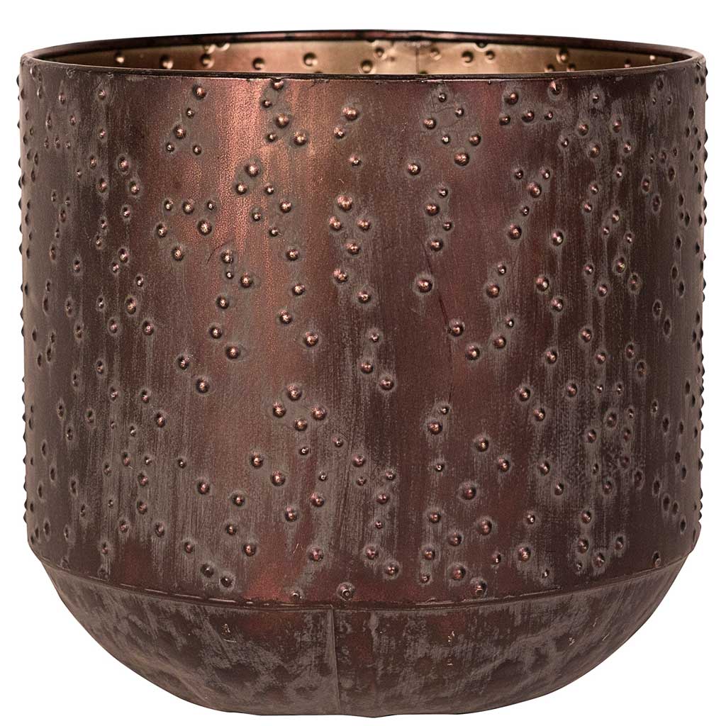 Lian Metal Plant Pot, Copper Black, Handmade