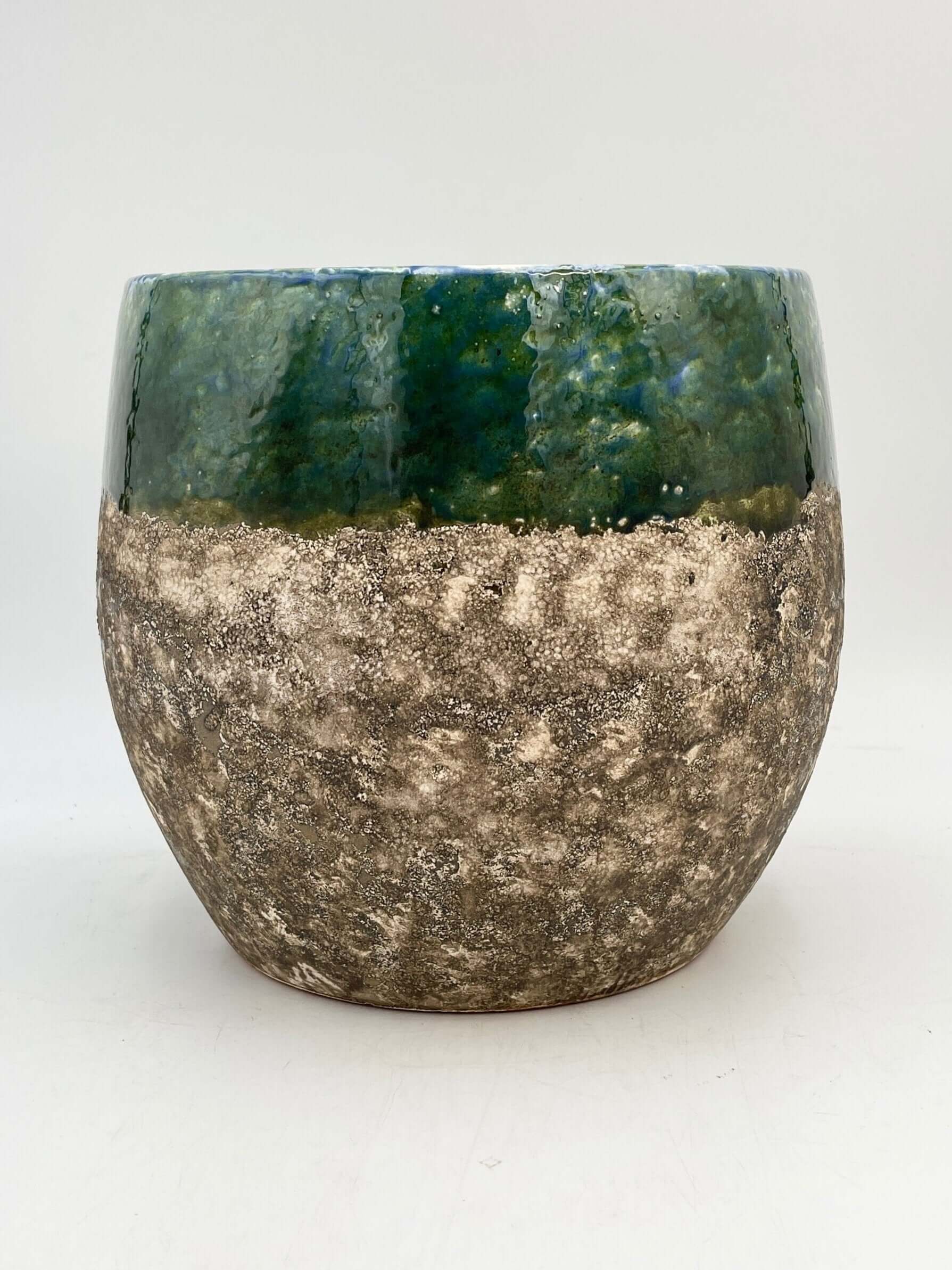 Lindy Ceramic Plant Pots, Black Green, Handmade