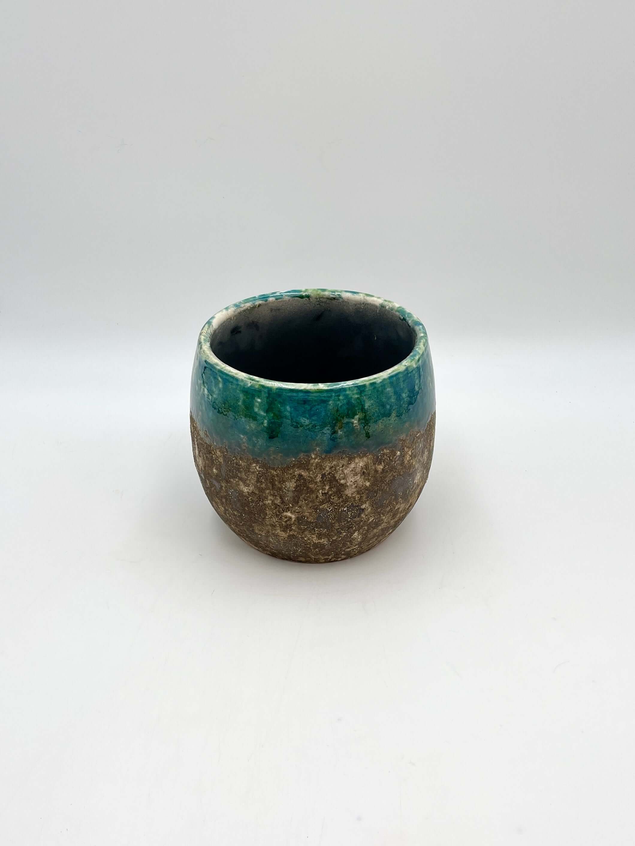 Lindy Ceramic Plant Pots, Black Green, Handmade
