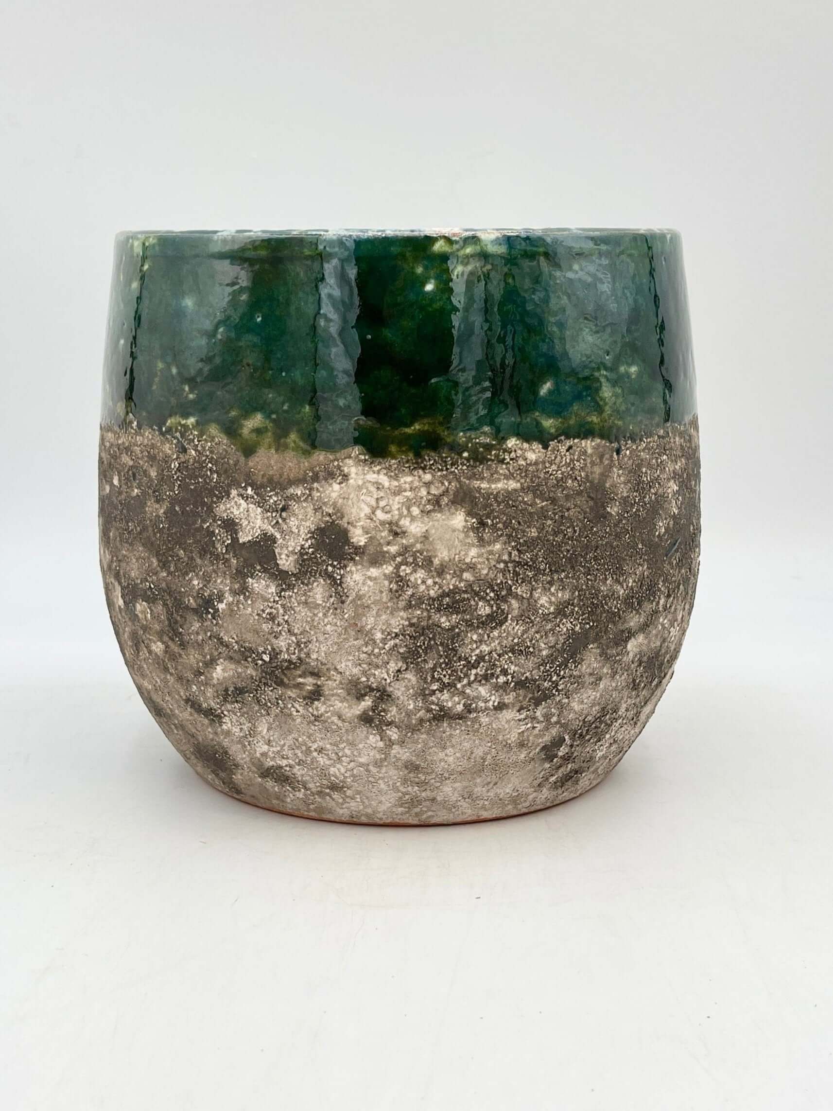 Lindy Ceramic Plant Pots, Black Green, Handmade