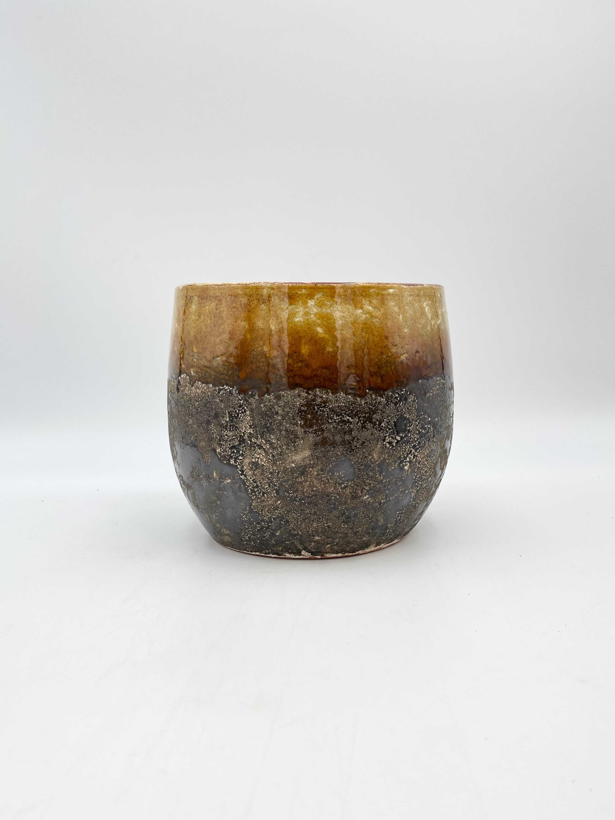 Lindy Ceramic Plant Pots, Ochre Yellow, House Plant Pot in Multiple Sizes