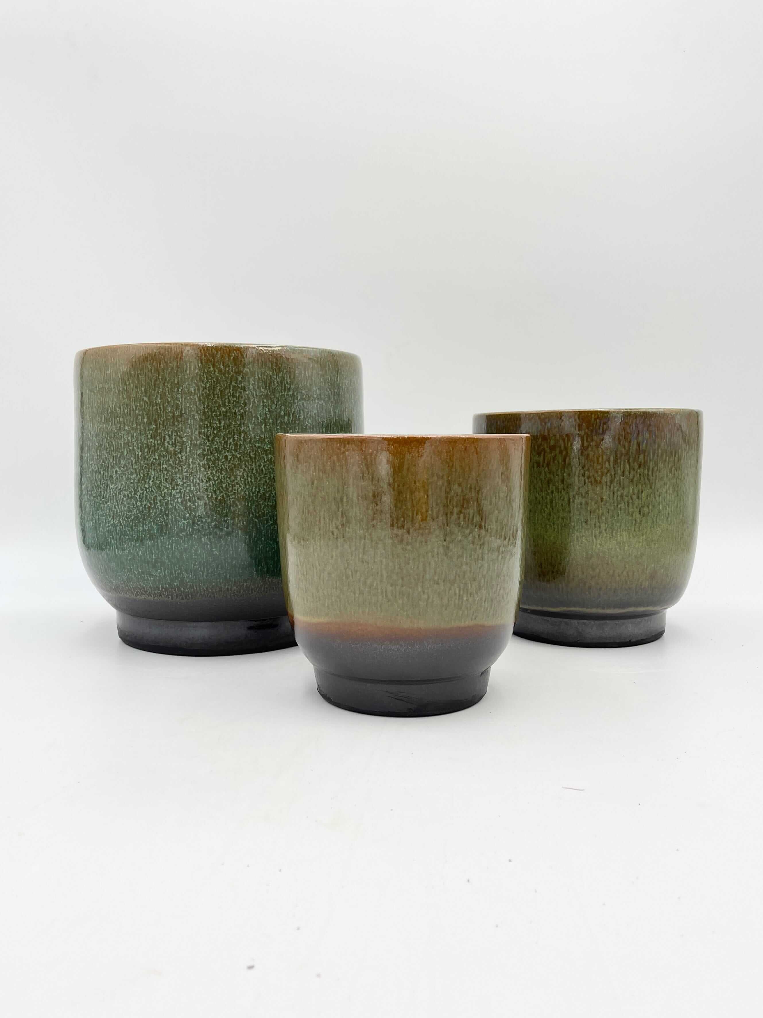 Linn Ceramic Plant Pots, Deep Green, Handmade
