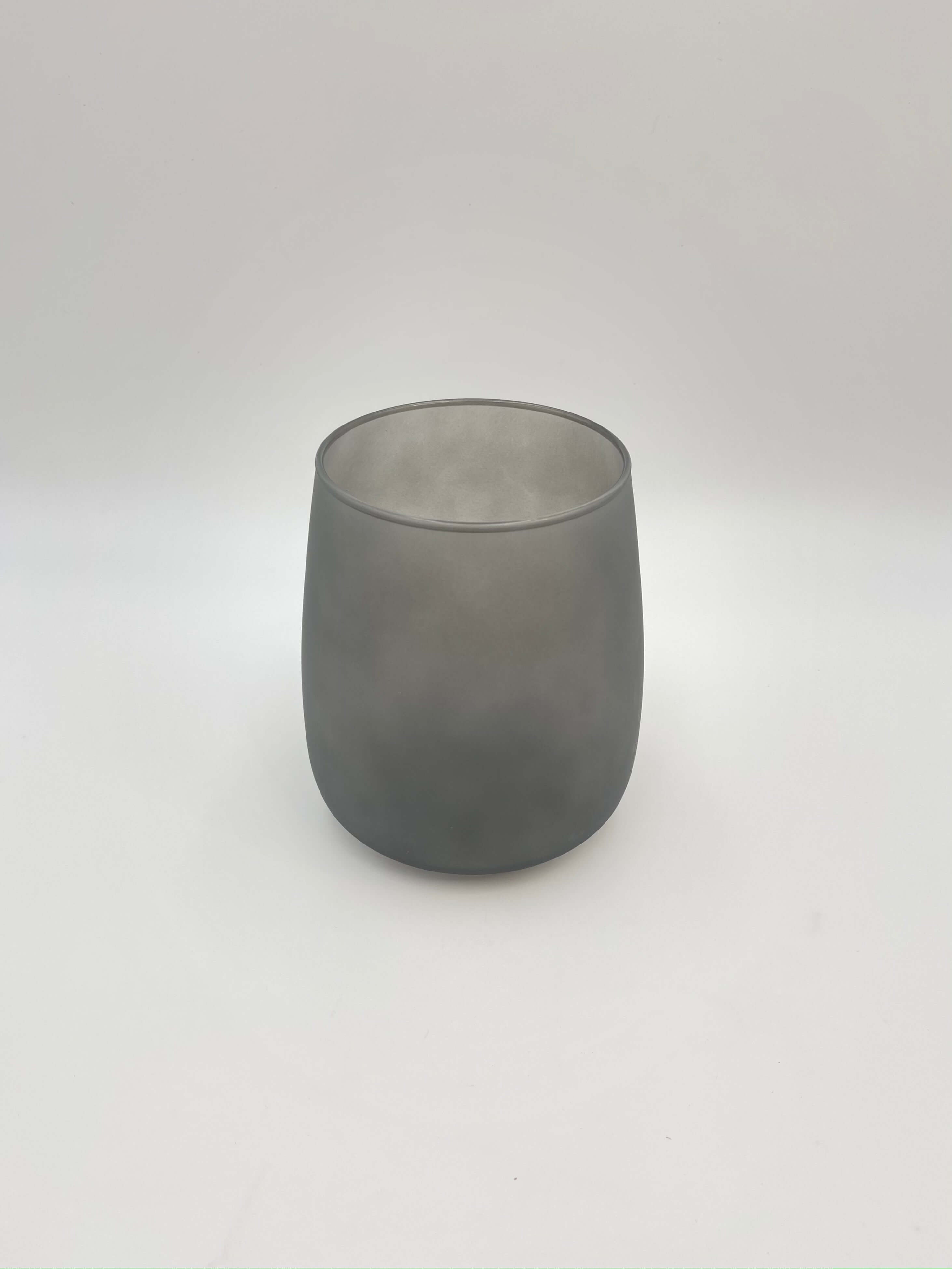 Matt Grey Glass Vase, H17cm