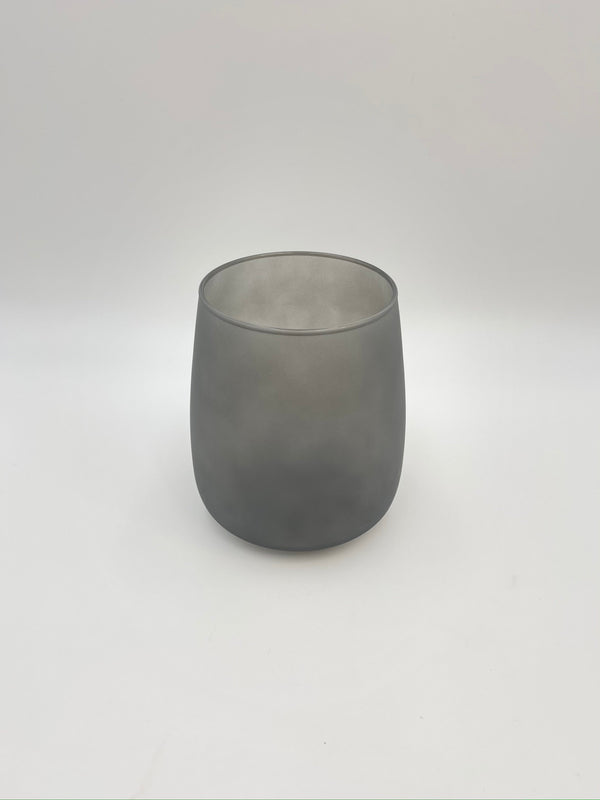 Matt Grey Glass Vase, H17cm