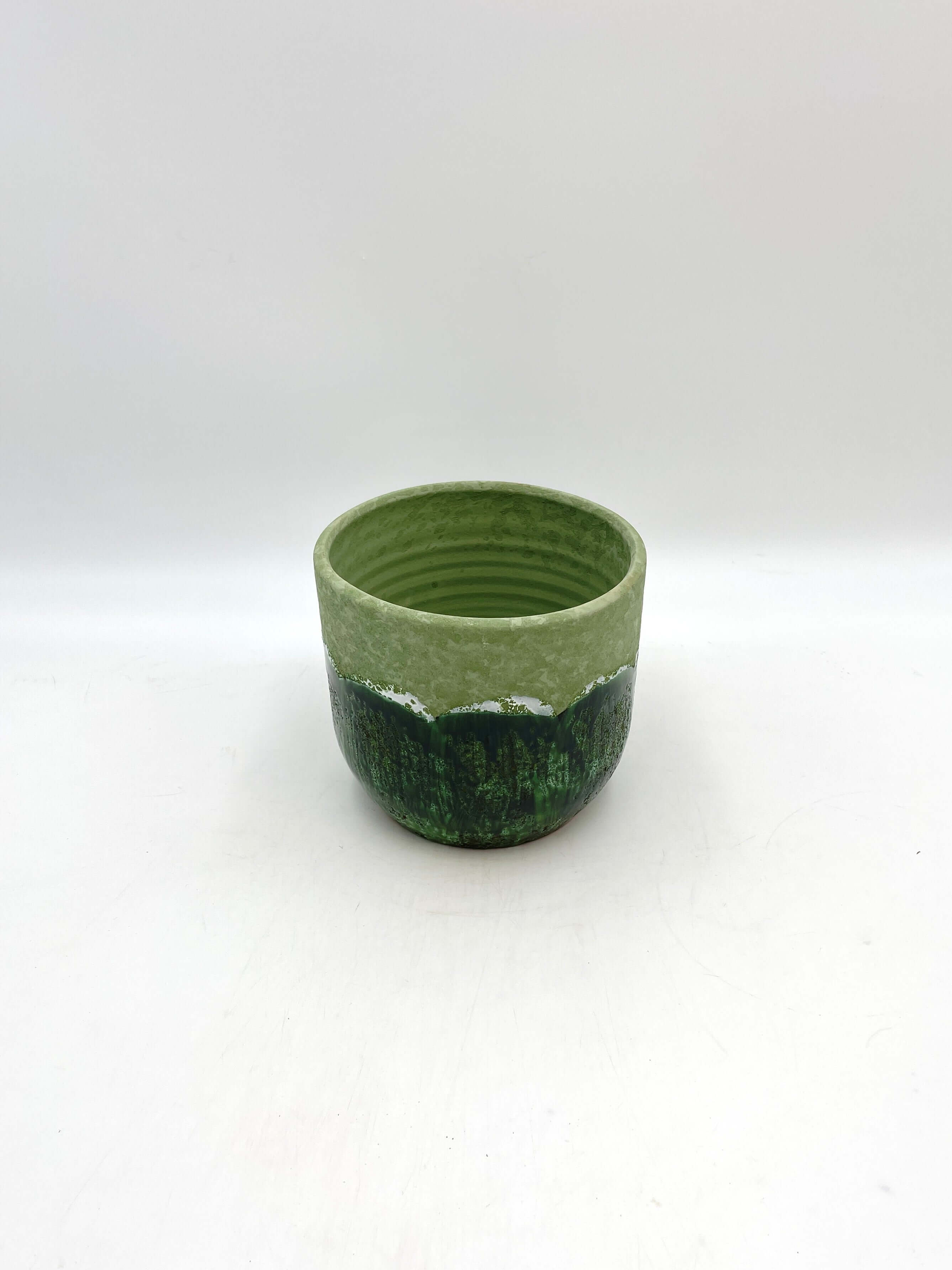 Moon Jungle Plant Pots, Ceramic, Green, Handmade