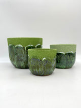 Moon Jungle Plant Pots, Ceramic, Green