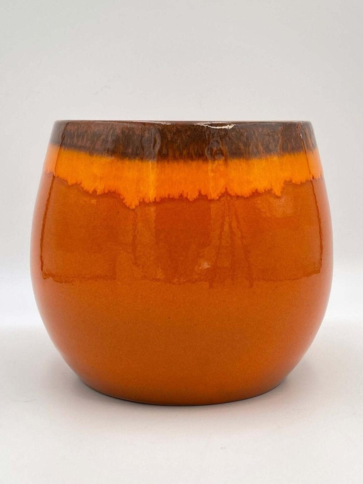 Orange Plant Pot Charlotte - Retro Ceramic Plant Pot - Multiple Sizes