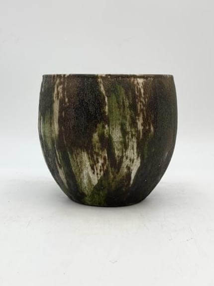 Roel Handmade Ceramic Indoor Pot, Green, D17cm