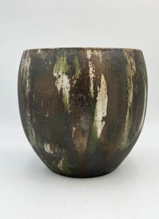 Roel Handmade Ceramic Indoor Pot, Green, D17cm
