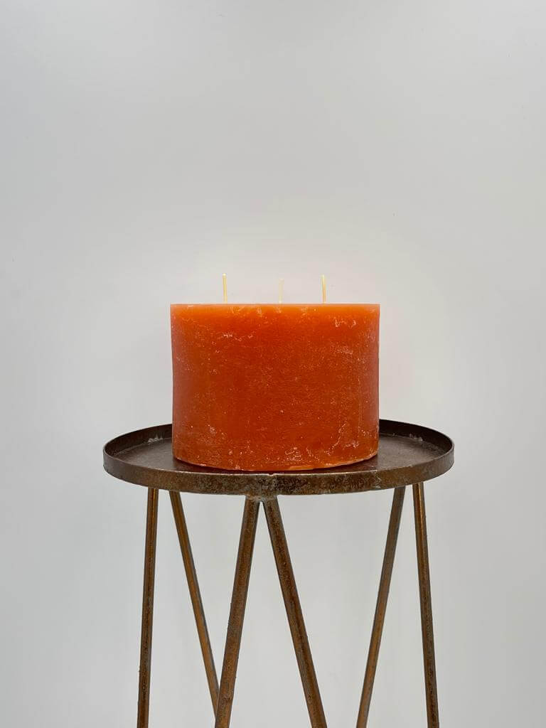 Rustic 3 Wick Candle, H10cm