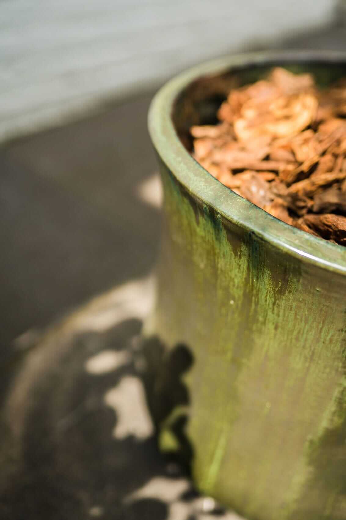 Sabine Handmade Outdoor Plant Pot, Green, D26cm Plant Pot