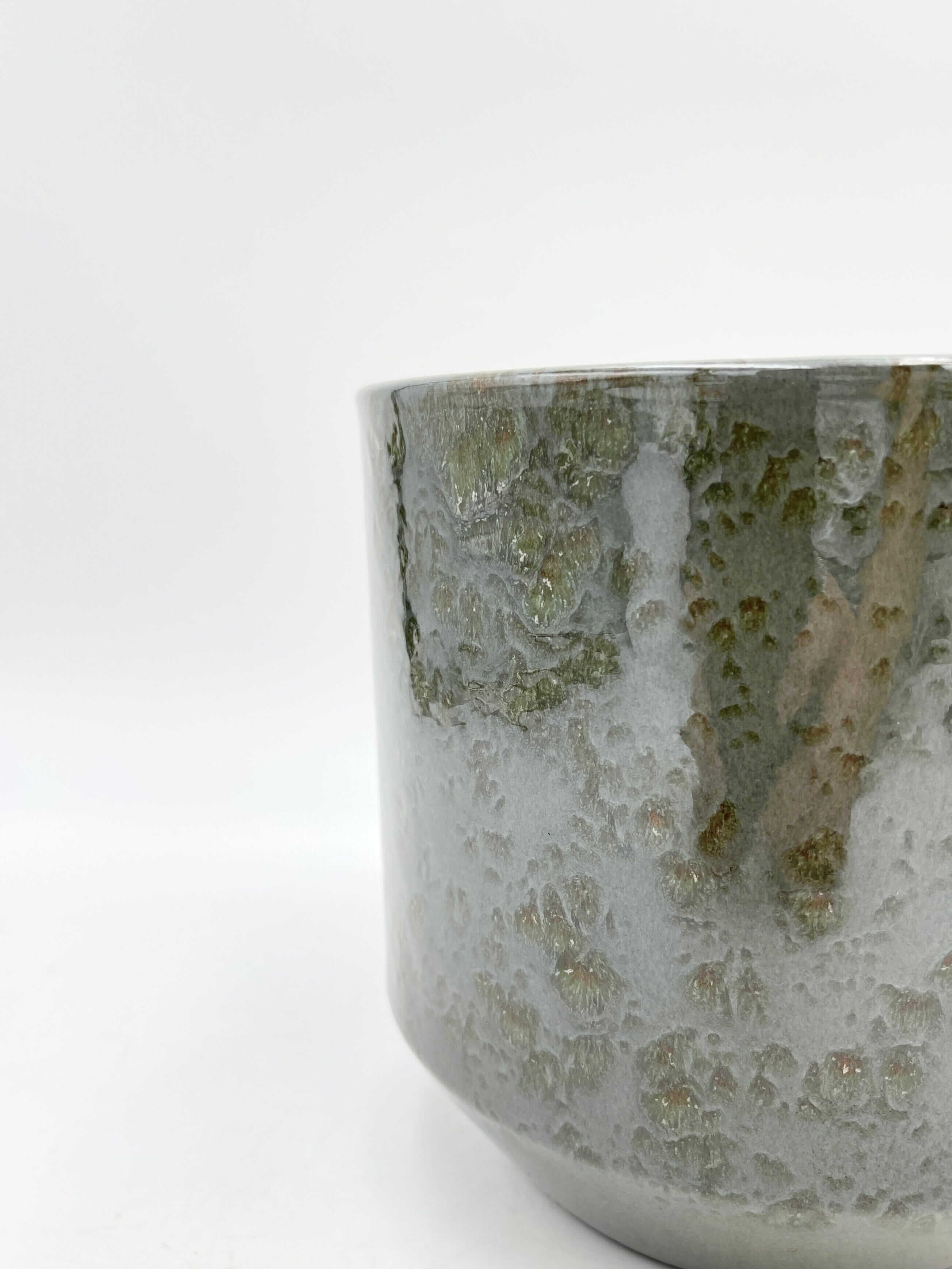 Sebastian Handmade Indoor Pots, Green, 14cm - 17cm House Plant Pot