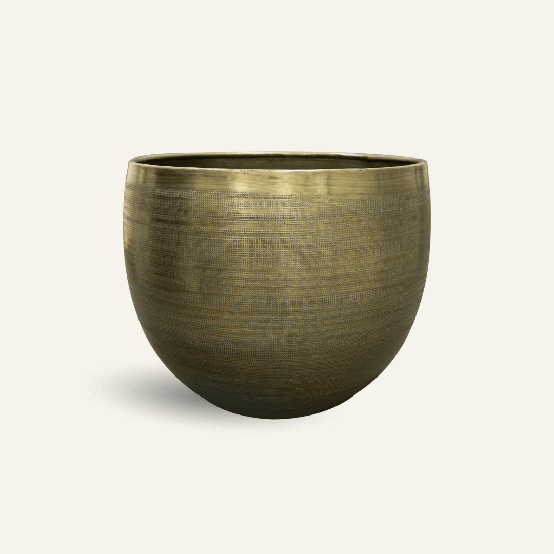 Rowen Vintage Metal Plant Pots, New Green in Multiple Sizes, Indoor & Outdoor Pot