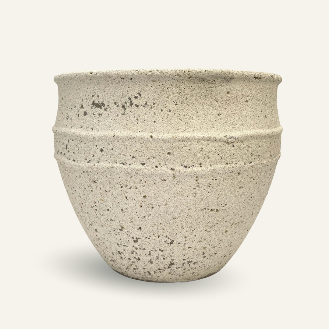 Athena Ficonstone Large Plant Pots, Chalk White, Indoor & Outdoor Plant Pot, 29cm - 41cm