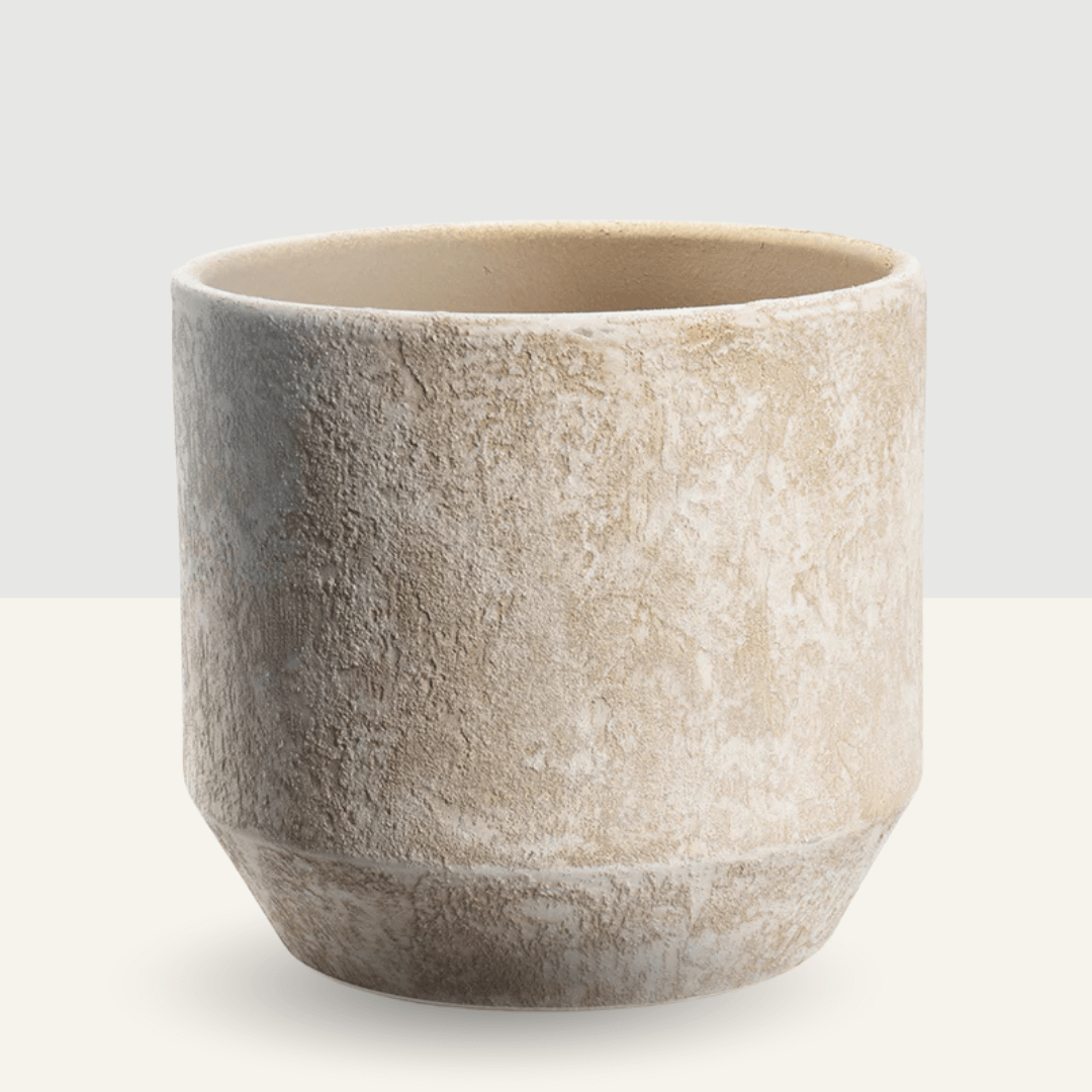 Lars Ceramic Plant Pots, Rustic Beige, Handmade XL, House Plant Pot in Multiple Sizes