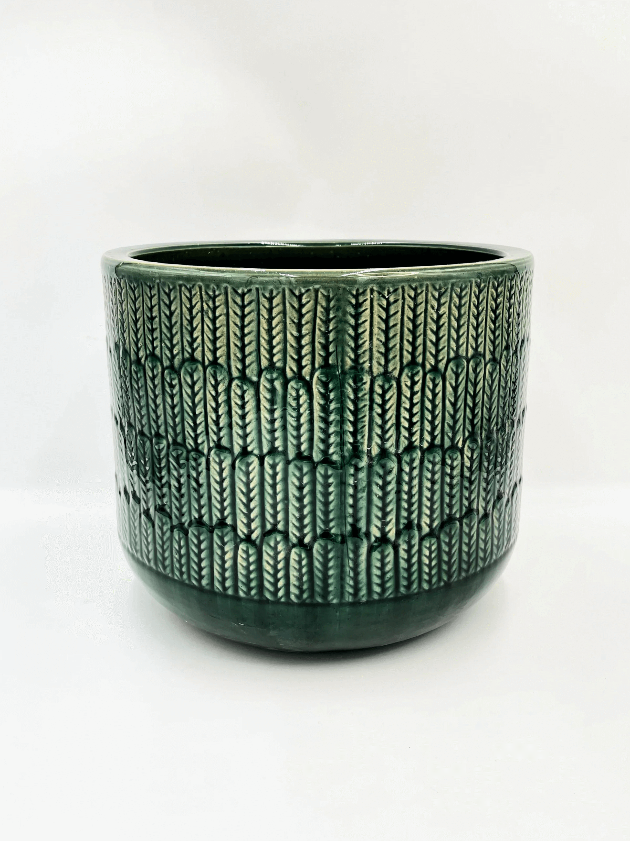 Oran Green Ceramic Plant Pot, Multiple Sizes, Indoor & Outdoor Planter with Drainage Hole