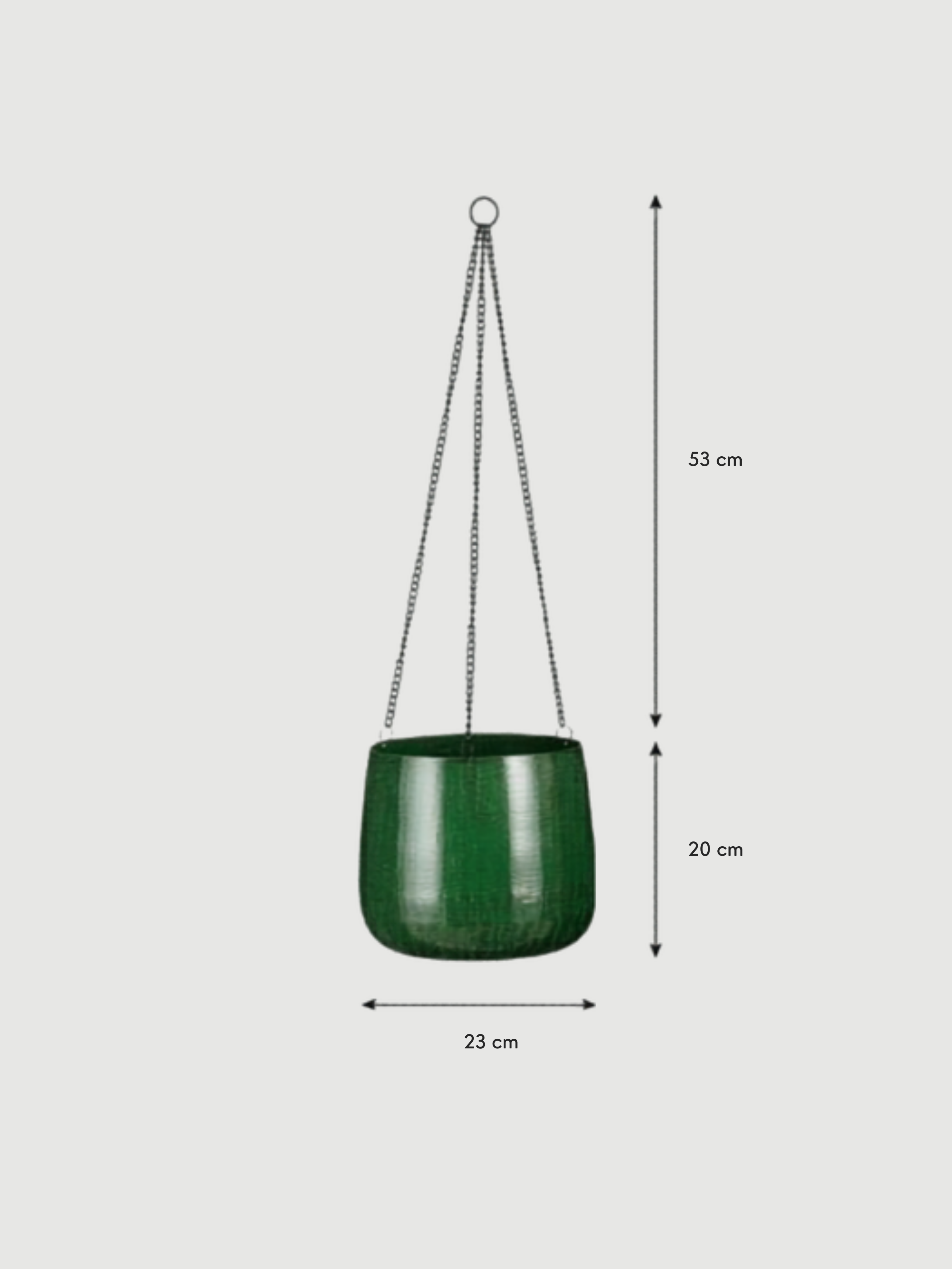 Metal Hanging Pot, Benson, Green