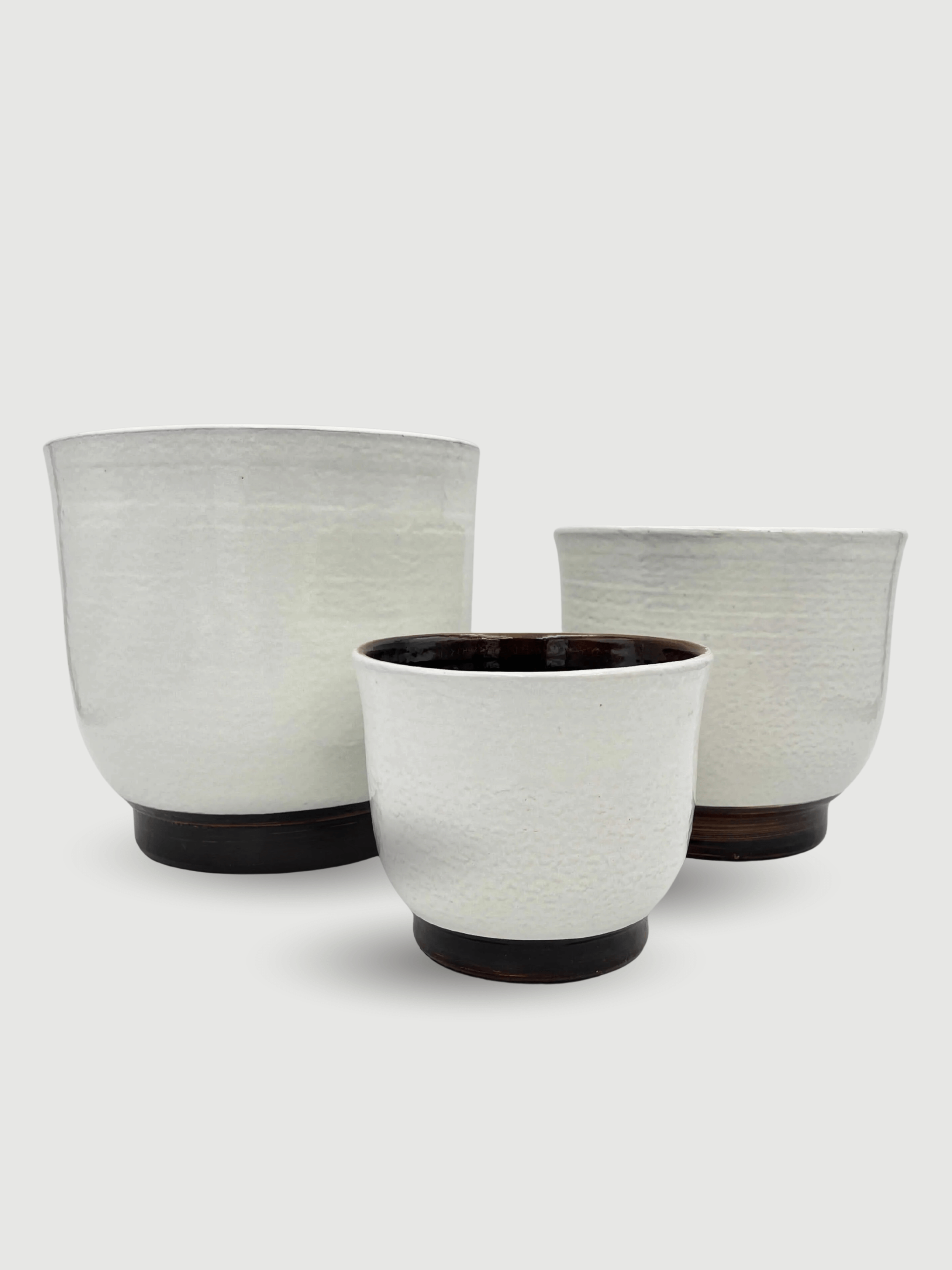 Jayla Ceramic Plant Pots, White, Handmade Houseplant Pot in Multiple Sizes