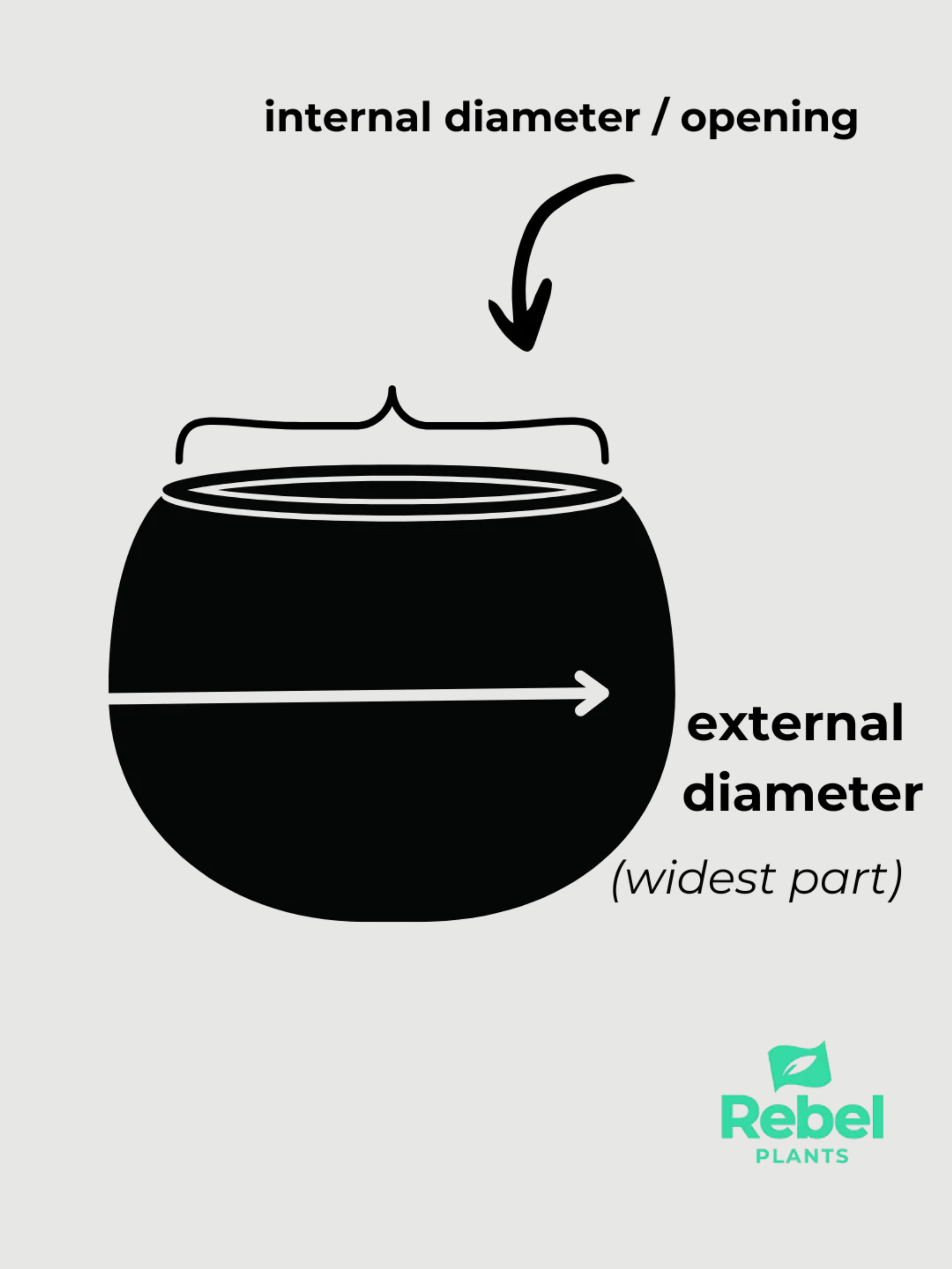 Basic Black Ceramic Pot, D9cm
